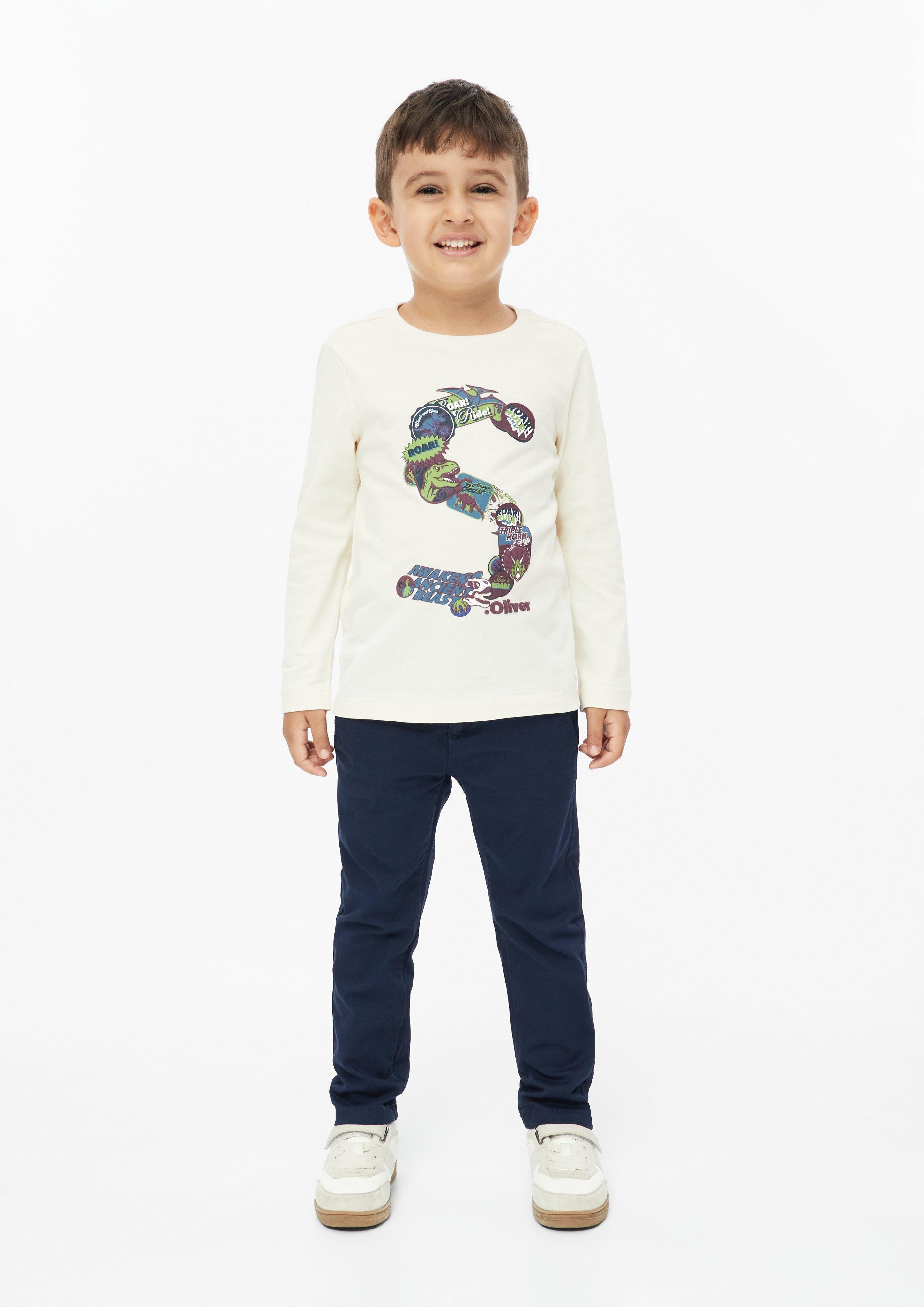 Junior T-shirt à manches longues imprimé en crème de s.Oliver