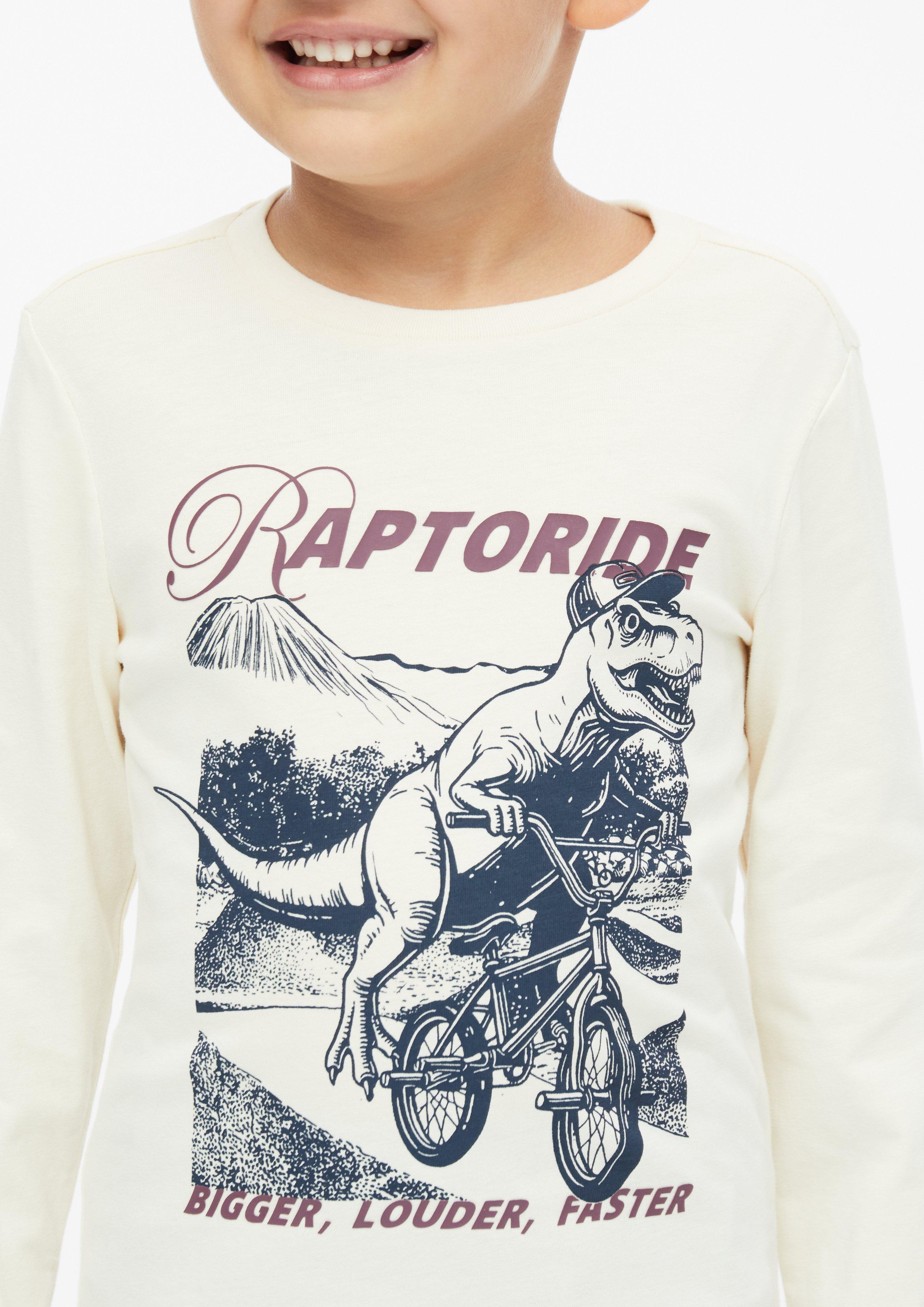 Junior T-shirt à manches longues imprimé en crème de s.Oliver