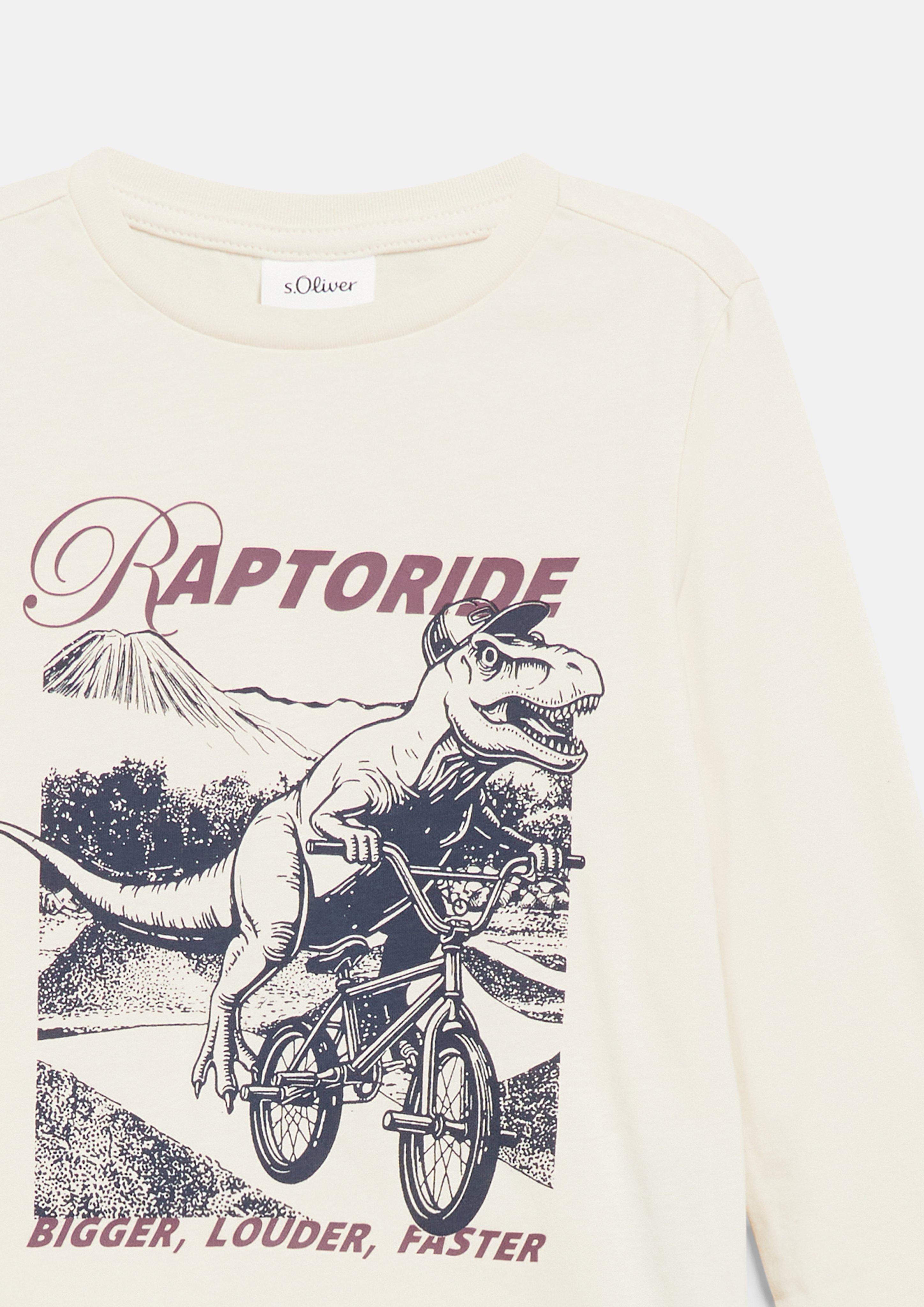 Junior T-shirt à manches longues imprimé en crème de s.Oliver