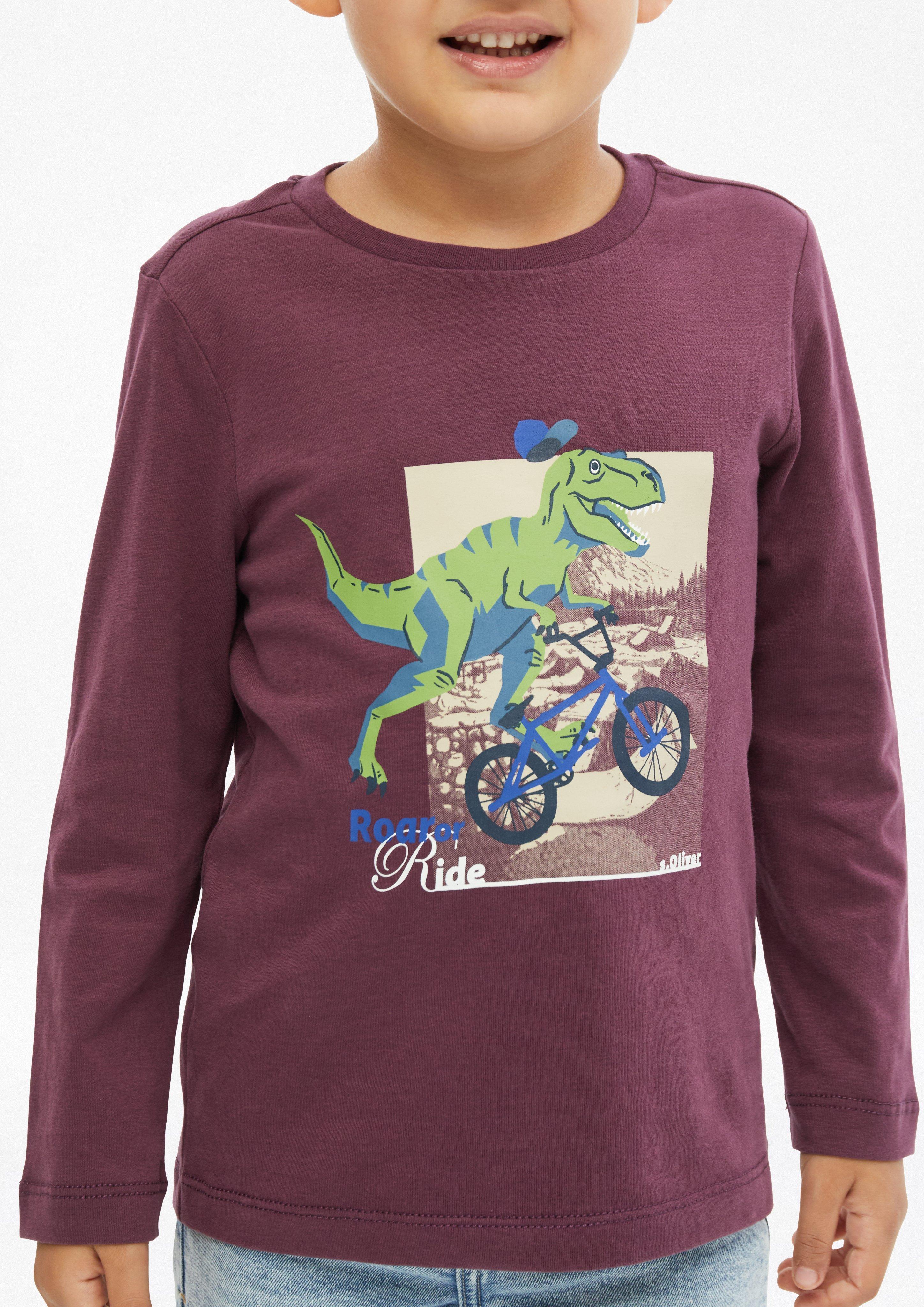 Junior T-shirt à manches longues imprimé en rouge de s.Oliver