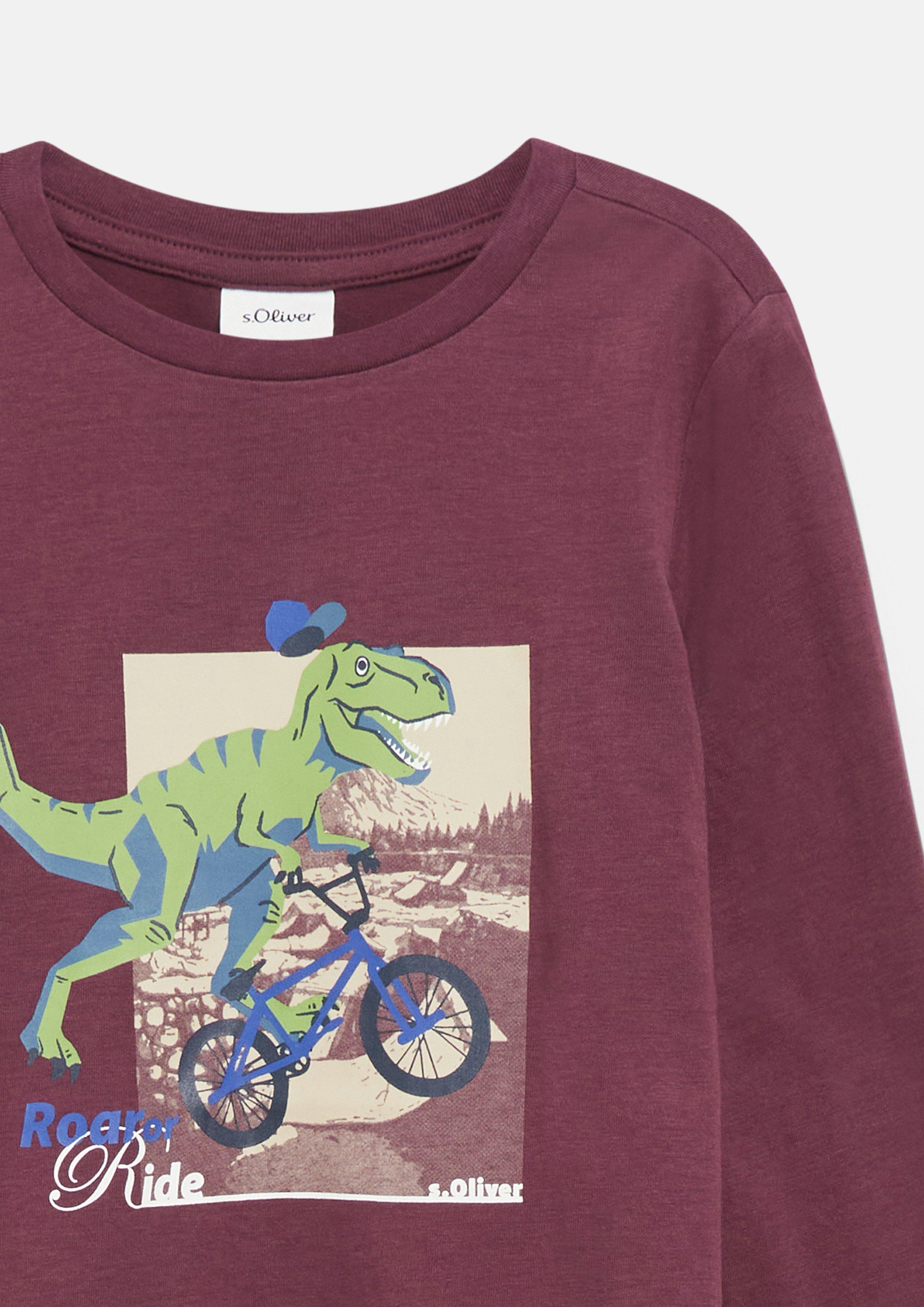 Junior T-shirt à manches longues imprimé en rouge de s.Oliver