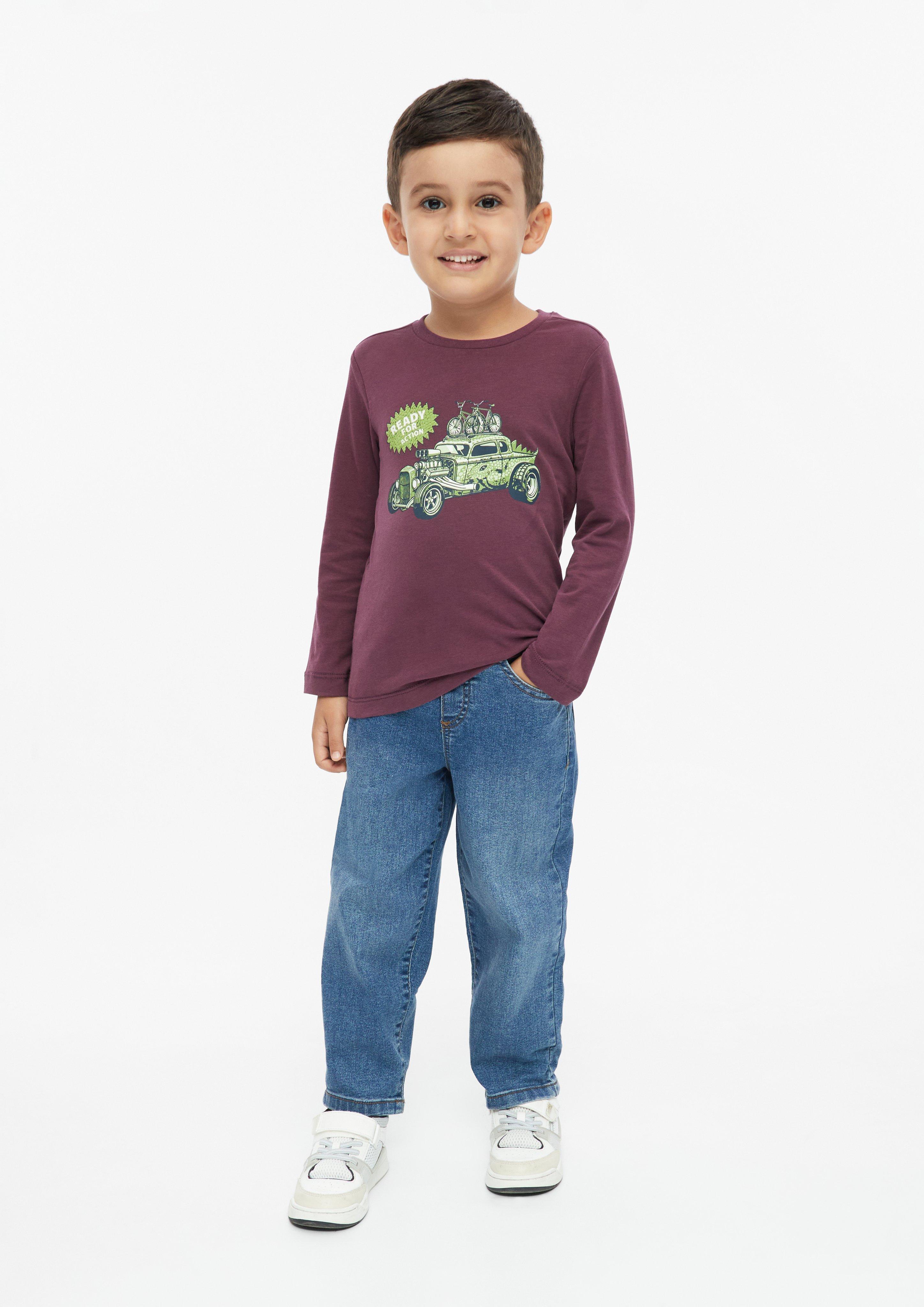 Junior T-shirt à manches longues imprimé en rouge de s.Oliver
