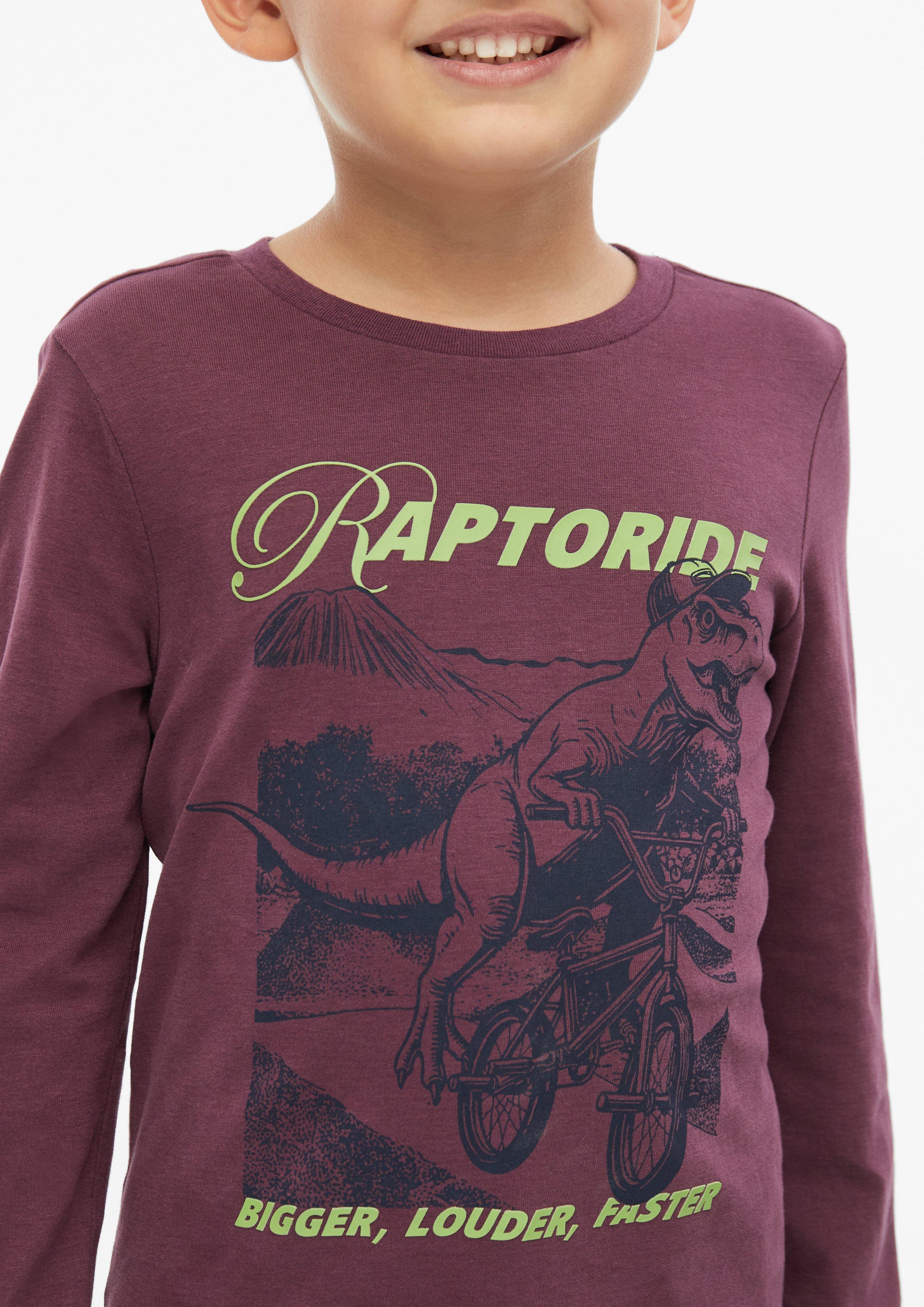 Junior T-shirt à manches longues imprimé en rouge de s.Oliver