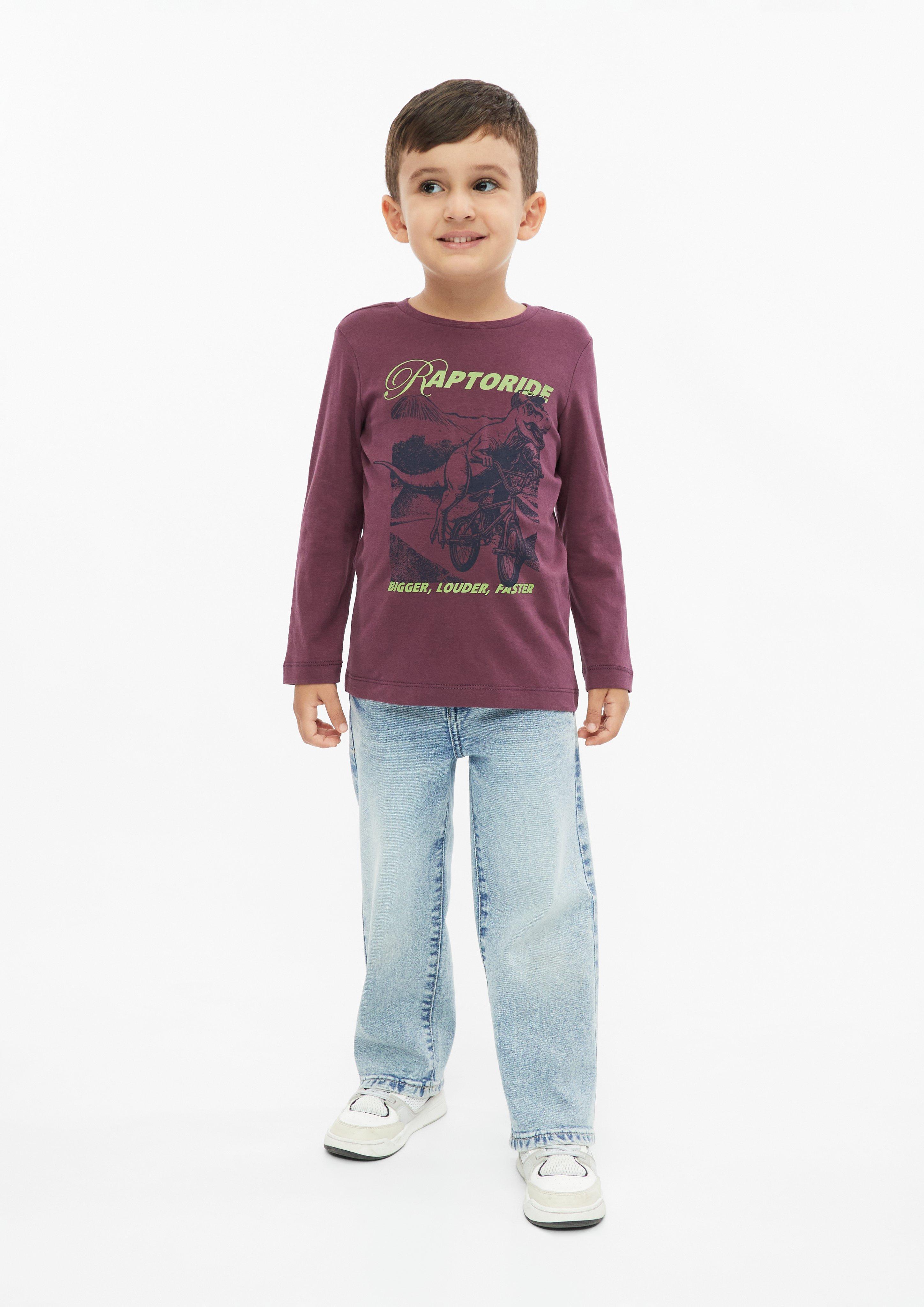 Junior T-shirt à manches longues imprimé en rouge de s.Oliver