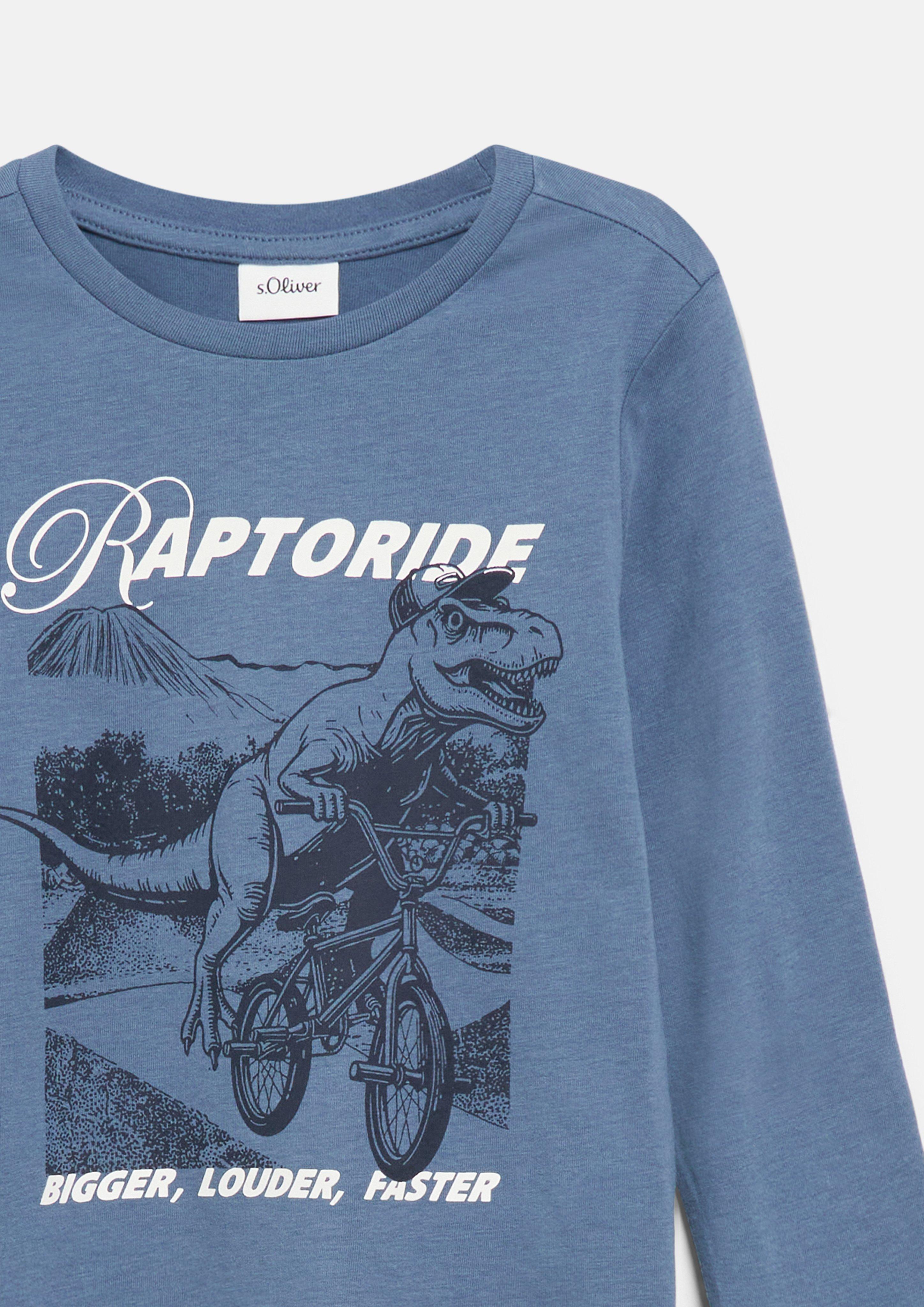Junior T-shirt à manches longues imprimé en bleu de s.Oliver