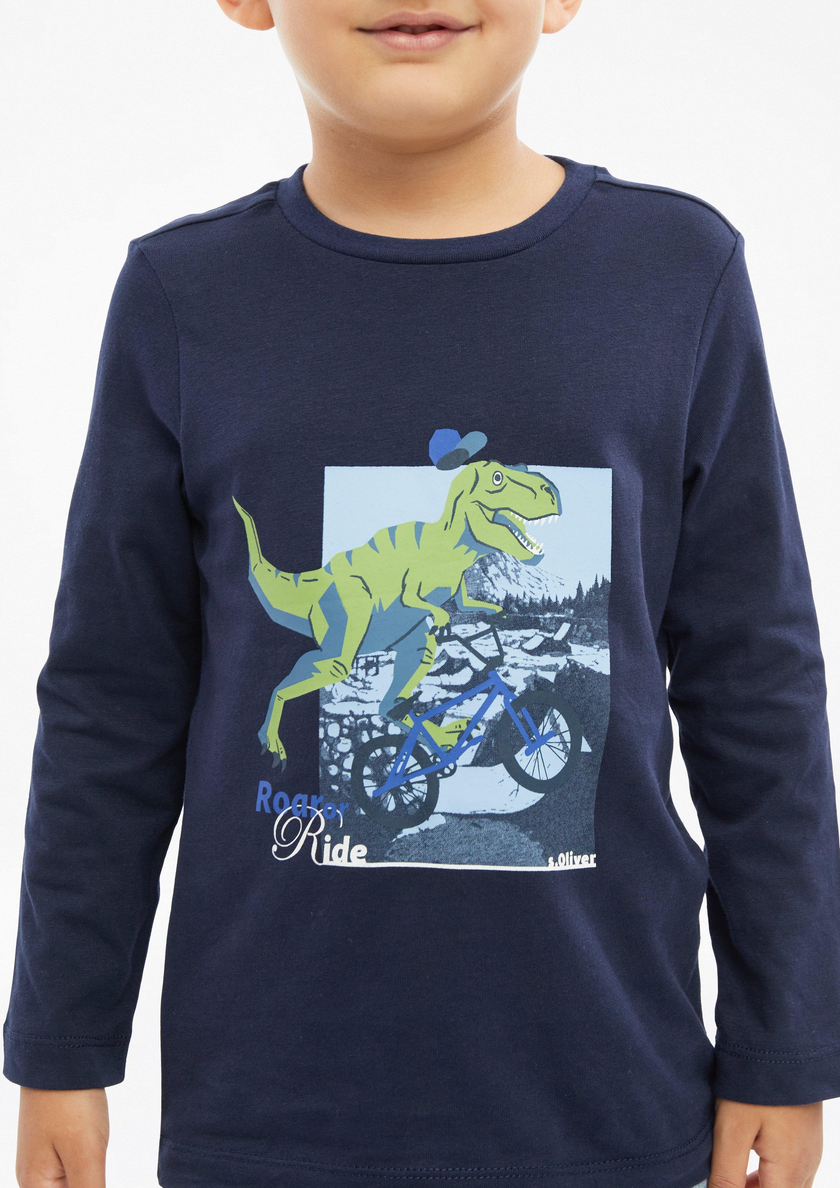 Junior T-shirt à manches longues imprimé en bleu de s.Oliver