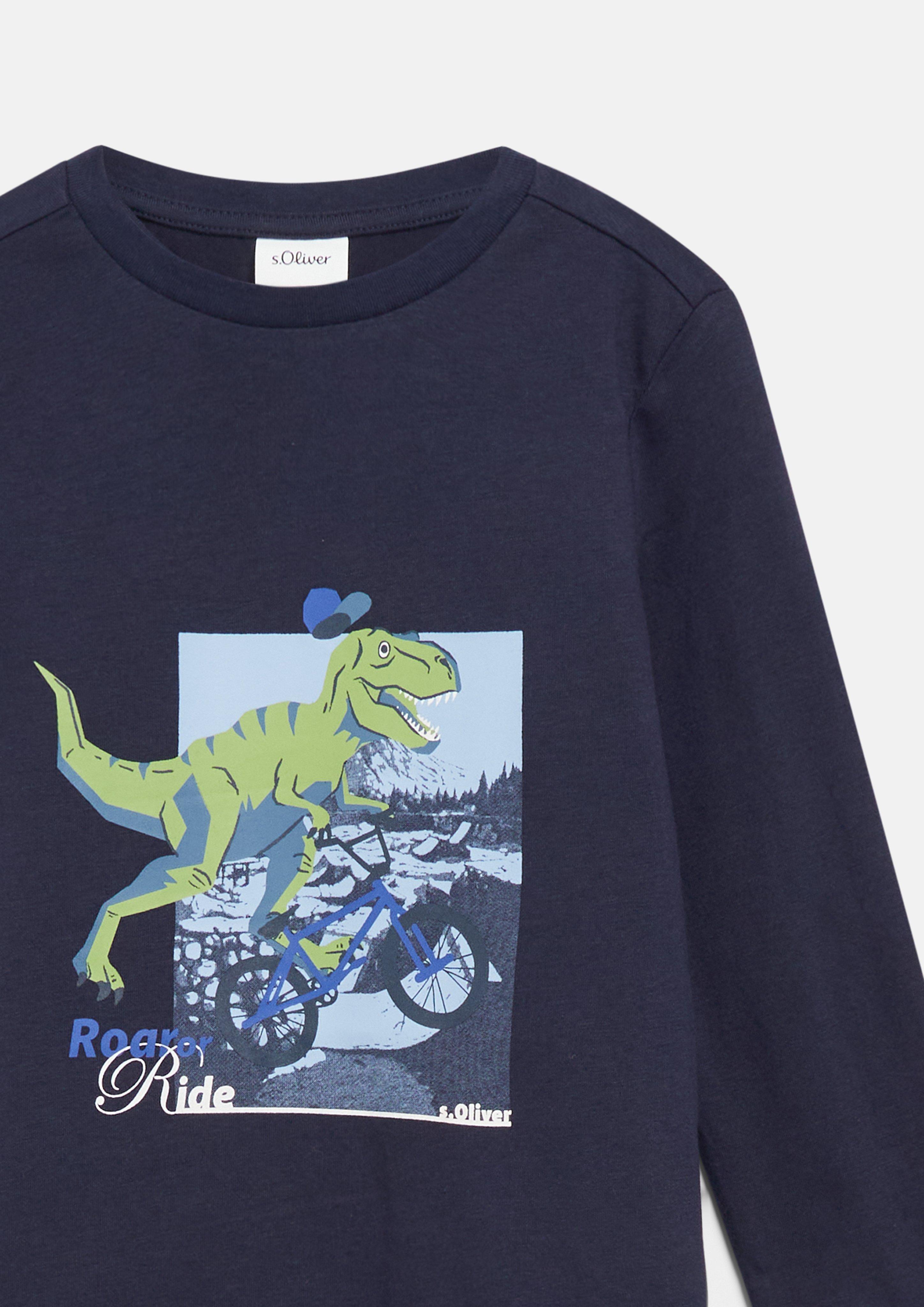 Junior T-shirt à manches longues imprimé en bleu de s.Oliver