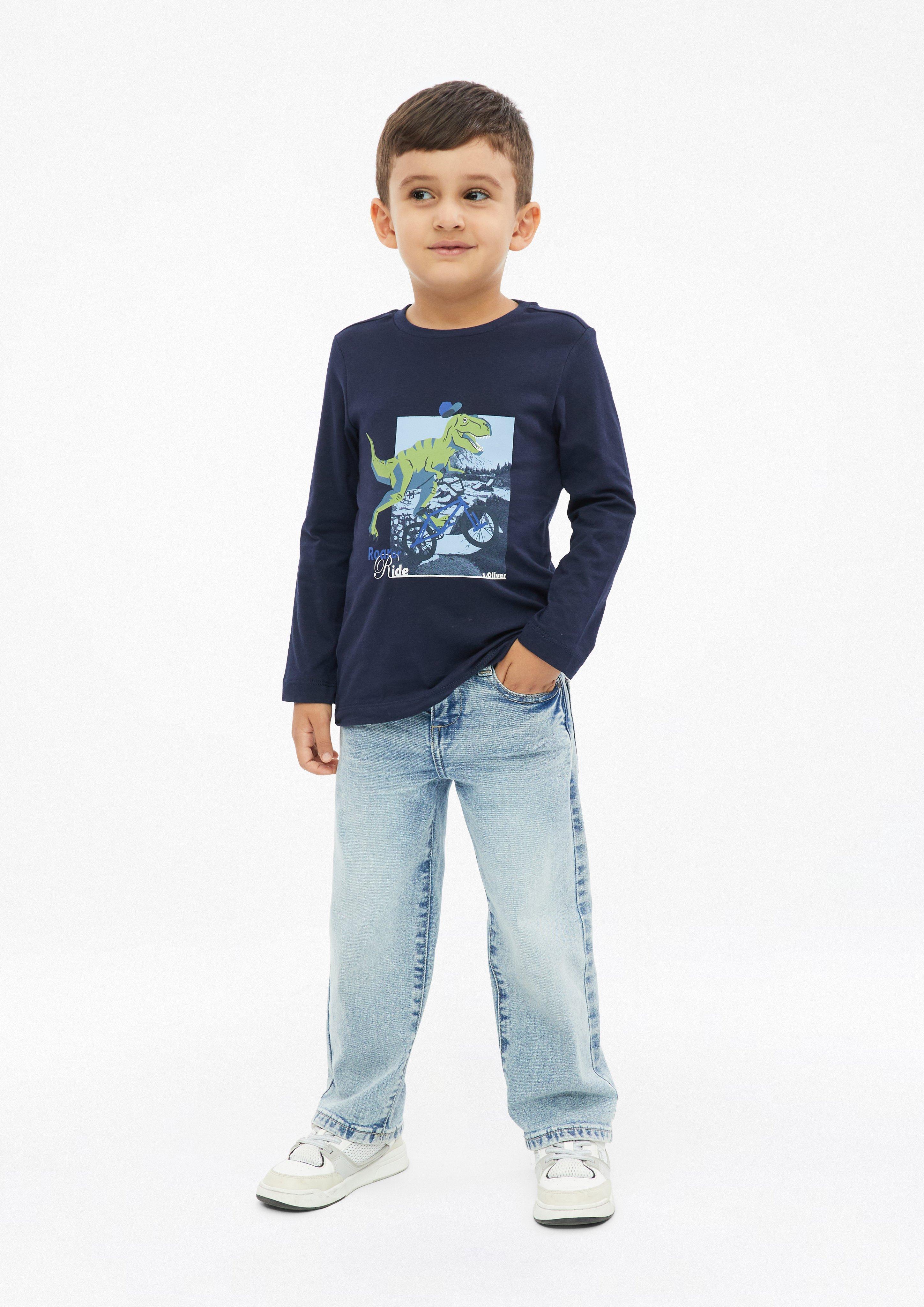 Junior T-shirt à manches longues imprimé en bleu de s.Oliver