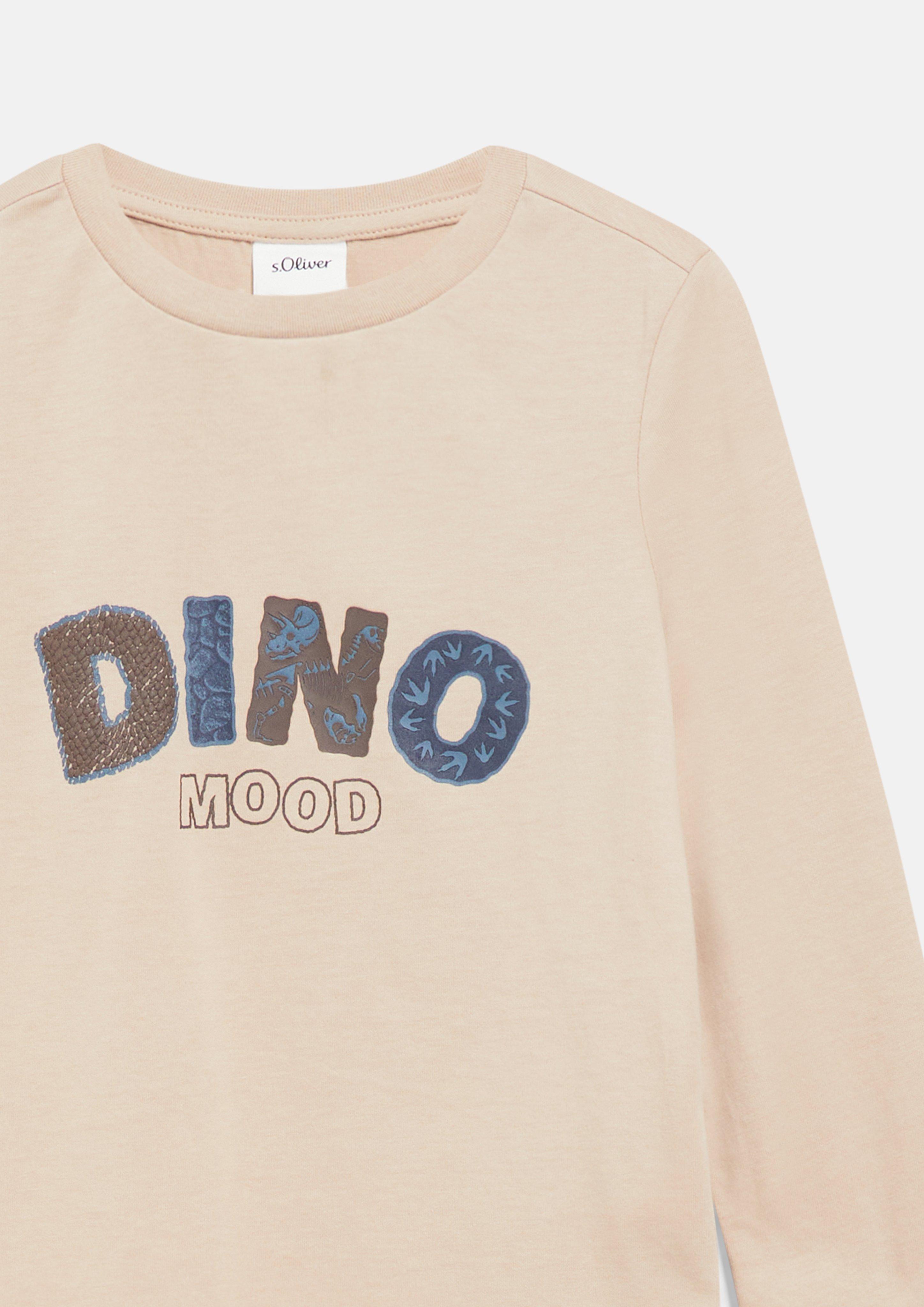Junior T-shirt à manches longues imprimé en beige de s.Oliver