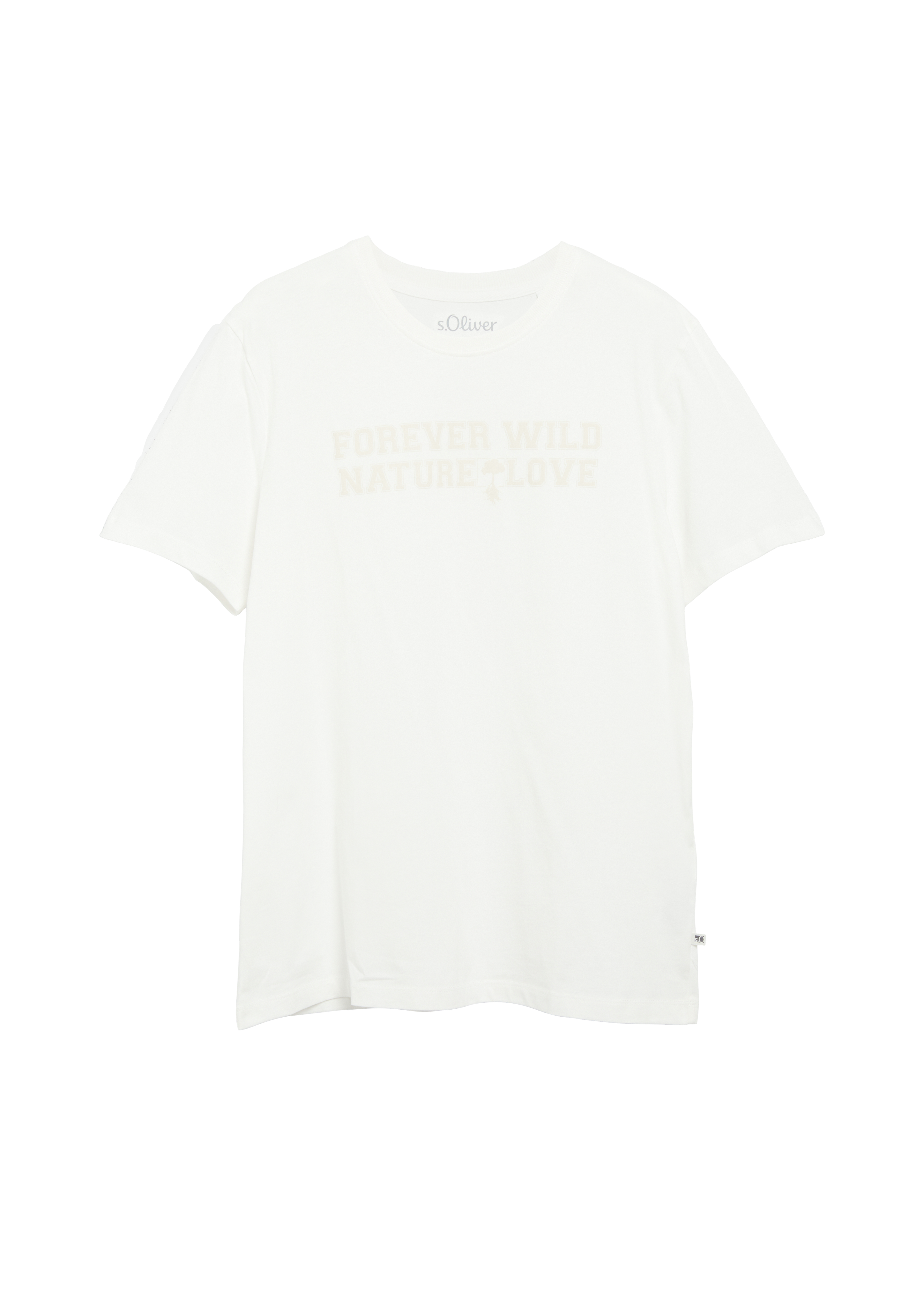 T-shirt met opdruk op de voorkant, gemaakt van 100% katoen