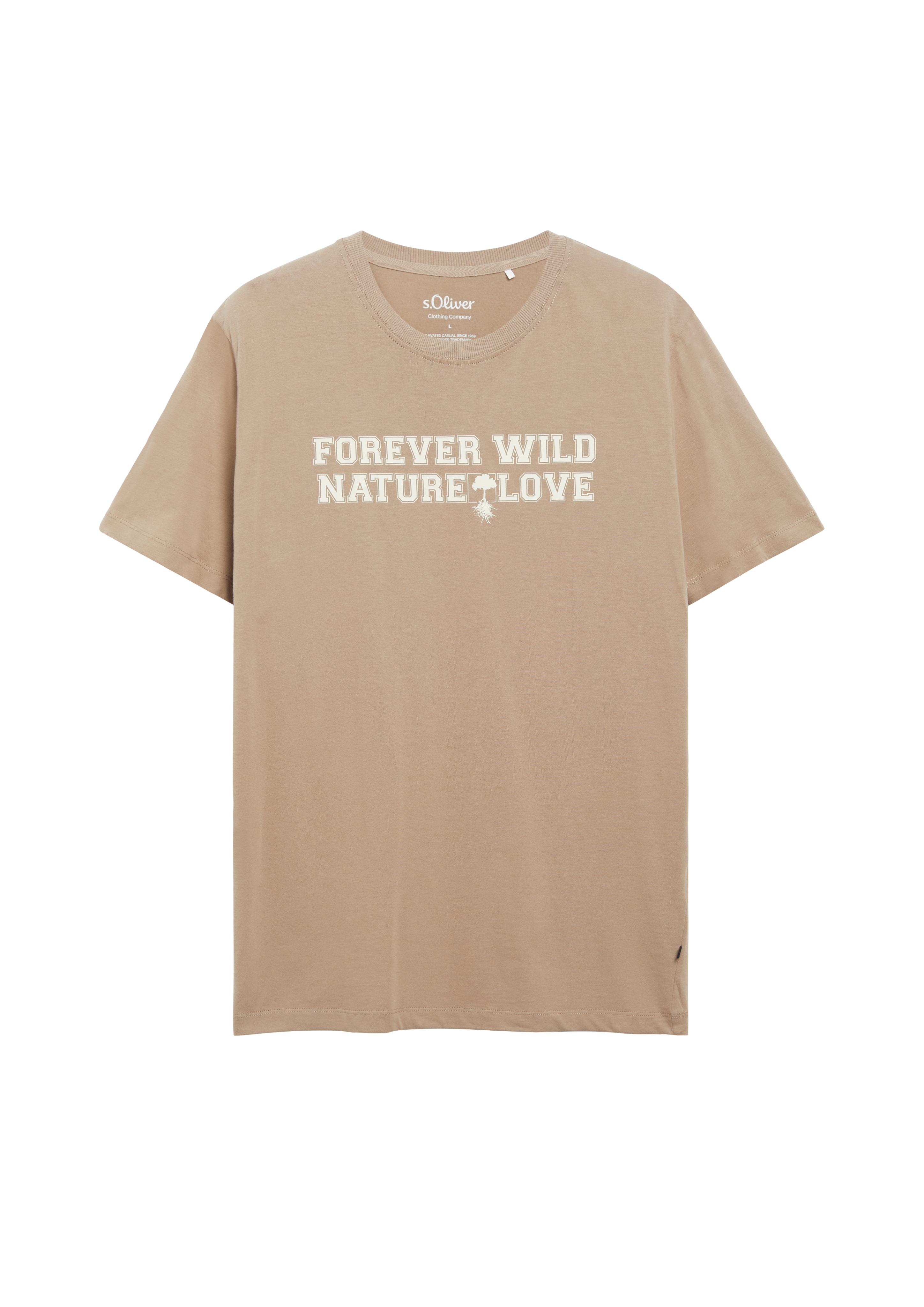T-shirt met opdruk op de voorkant, gemaakt van 100% katoen