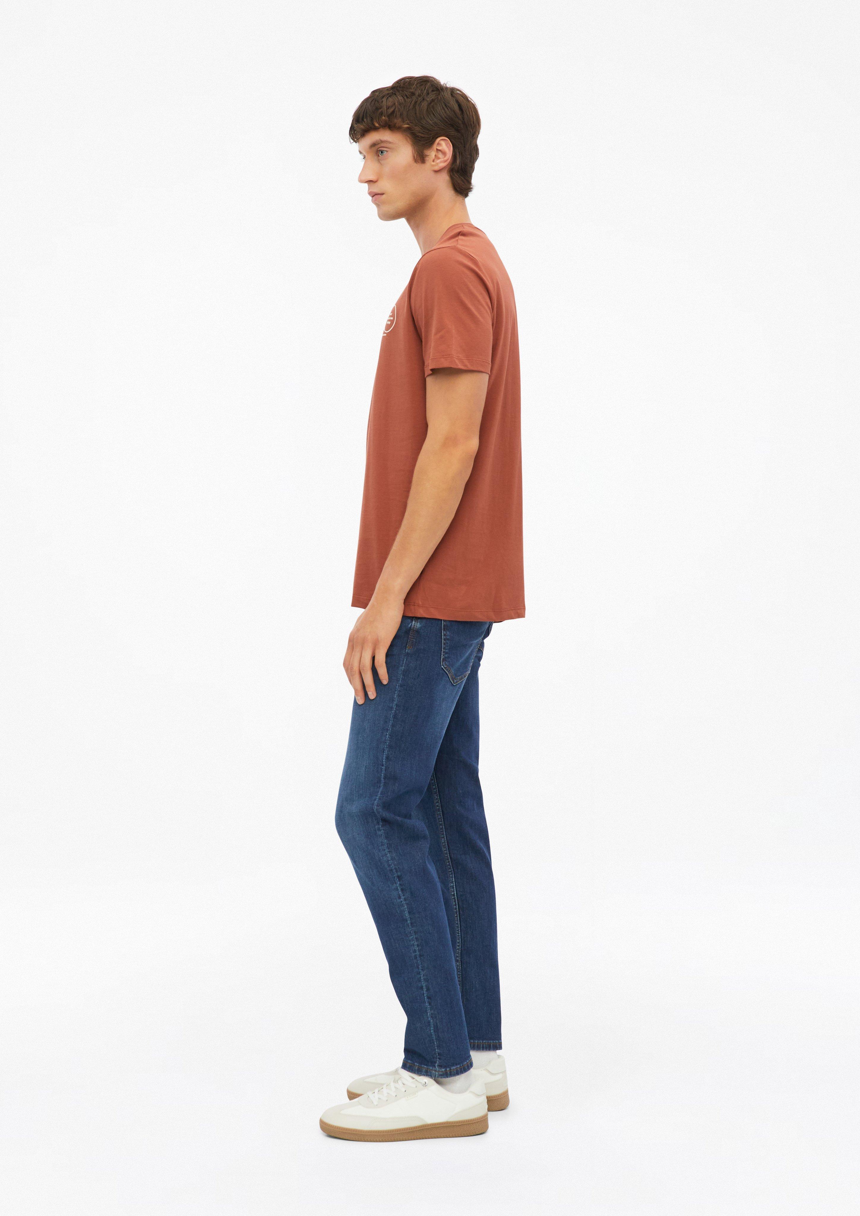 Herren T-Shirt mit Frontprint aus 100% Baumwolle in orange von s.Oliver