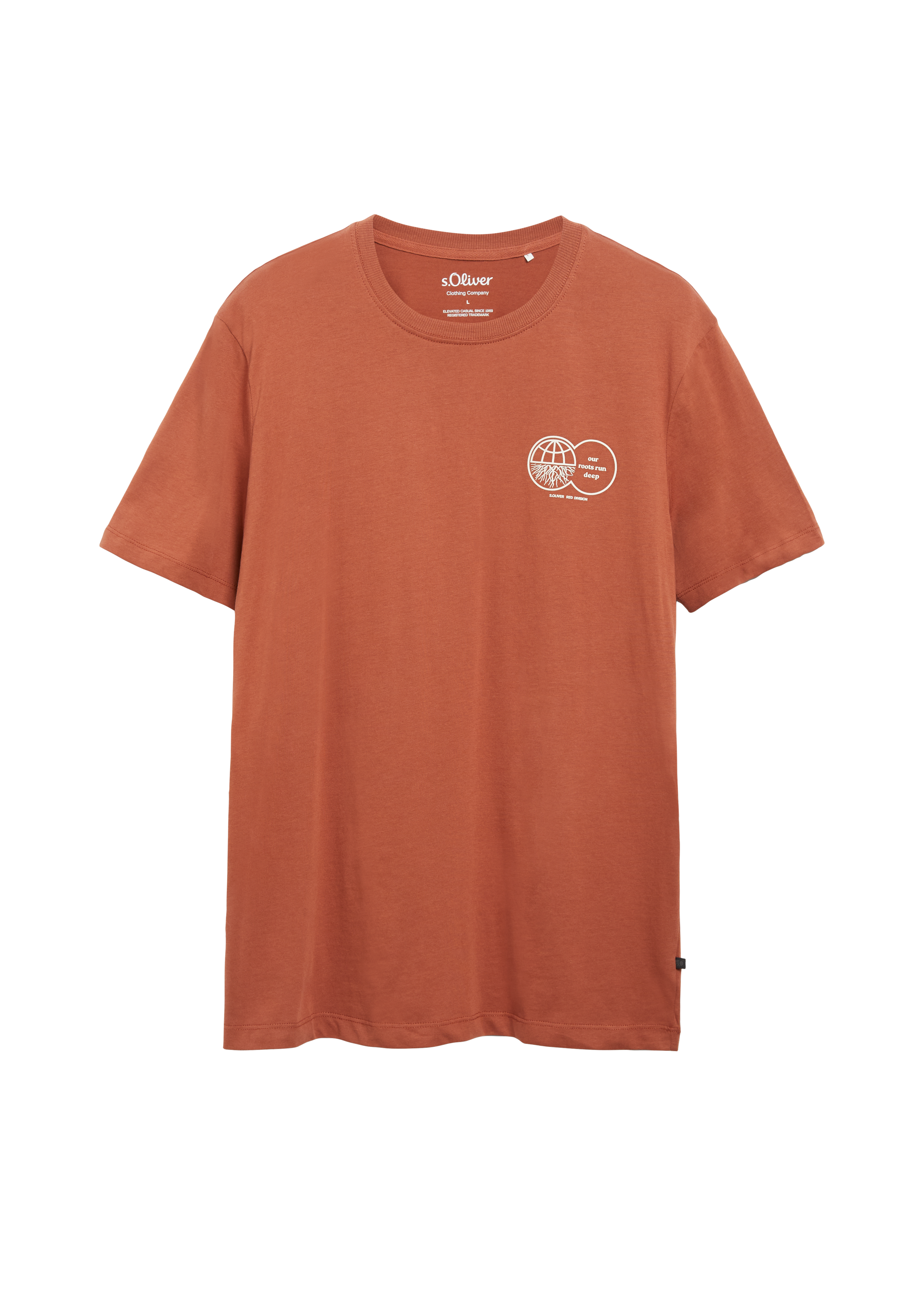 T-shirt met opdruk op de voorkant, gemaakt van 100% katoen