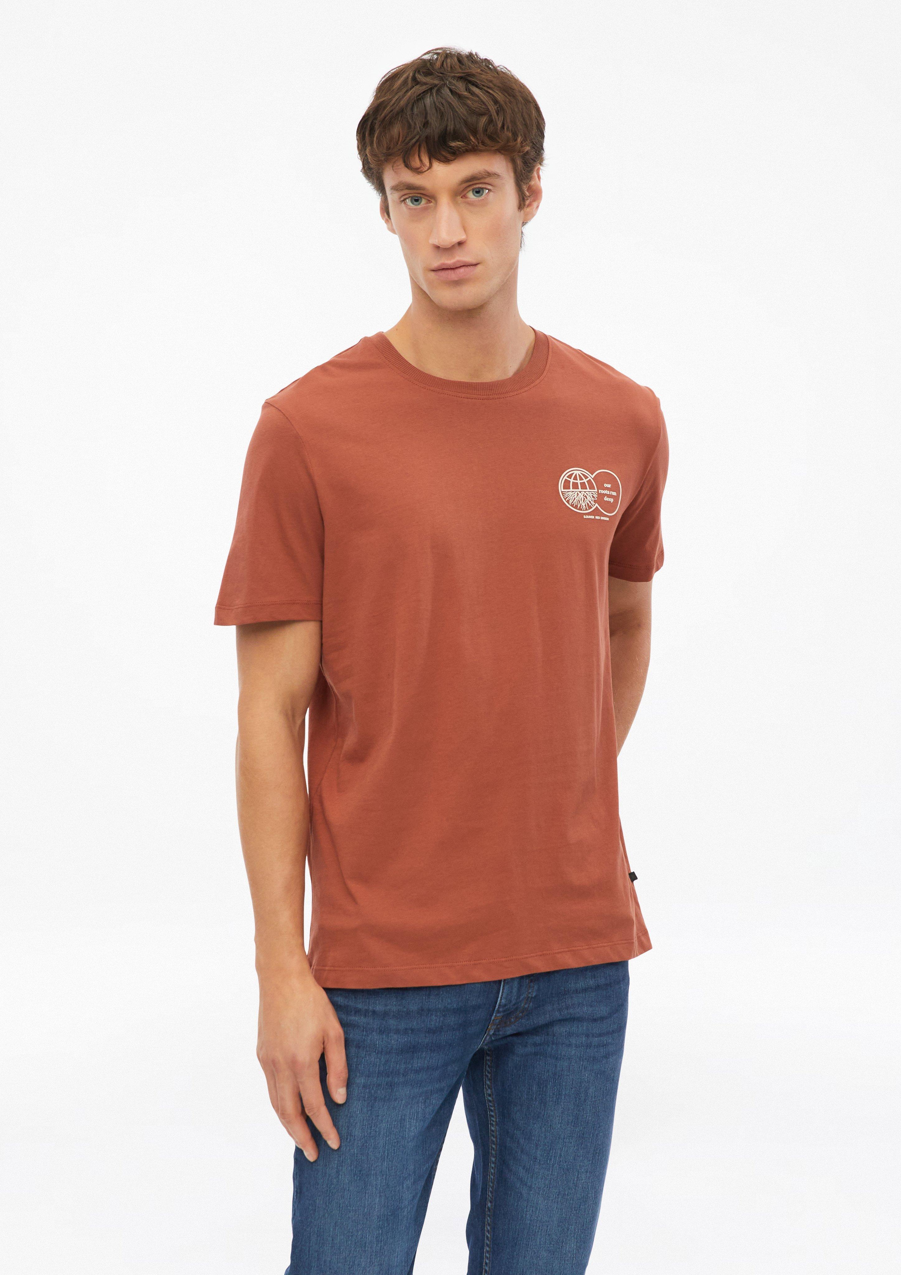 T-shirt with front print, made of 100% cotton in terracotta by s.Oliver