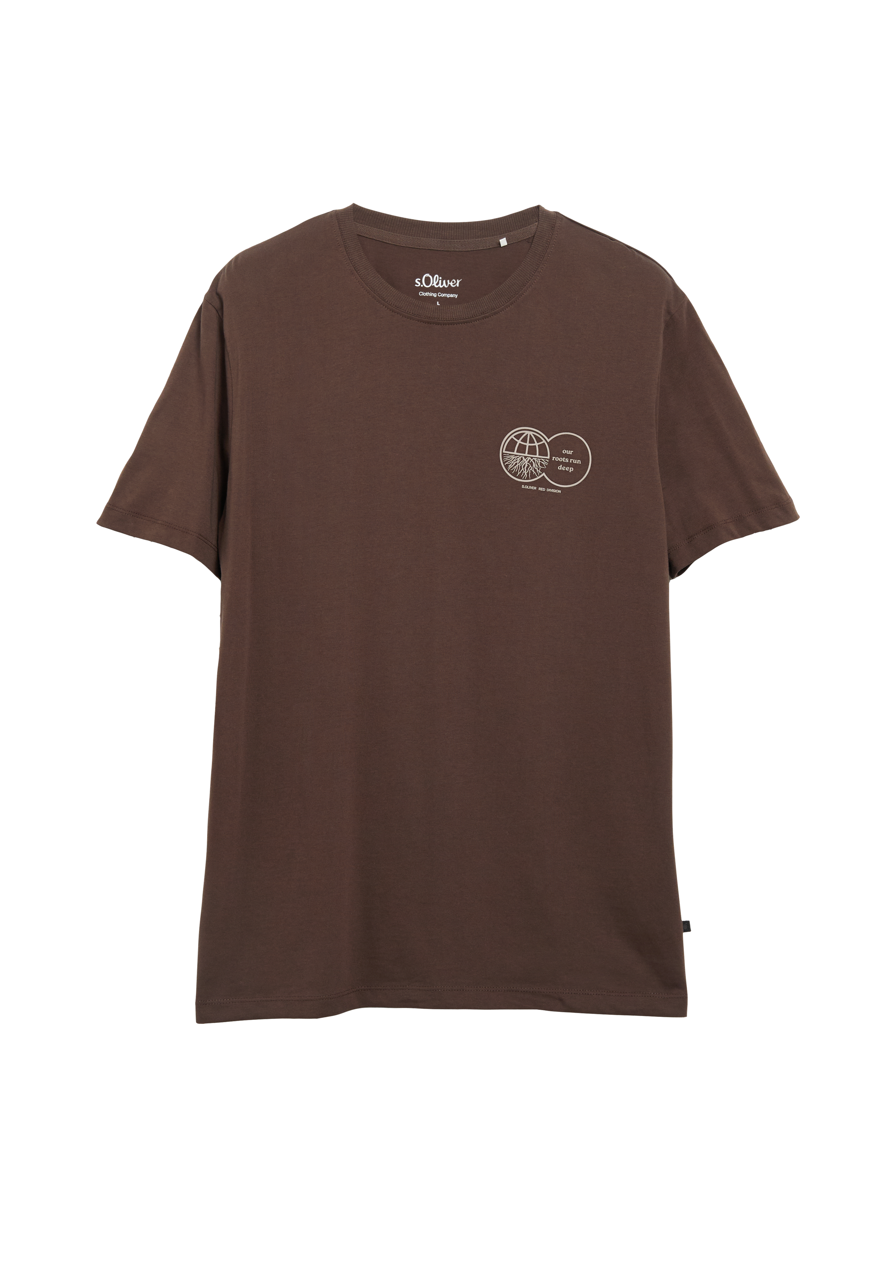 T-shirt met opdruk op de voorkant, gemaakt van 100% katoen