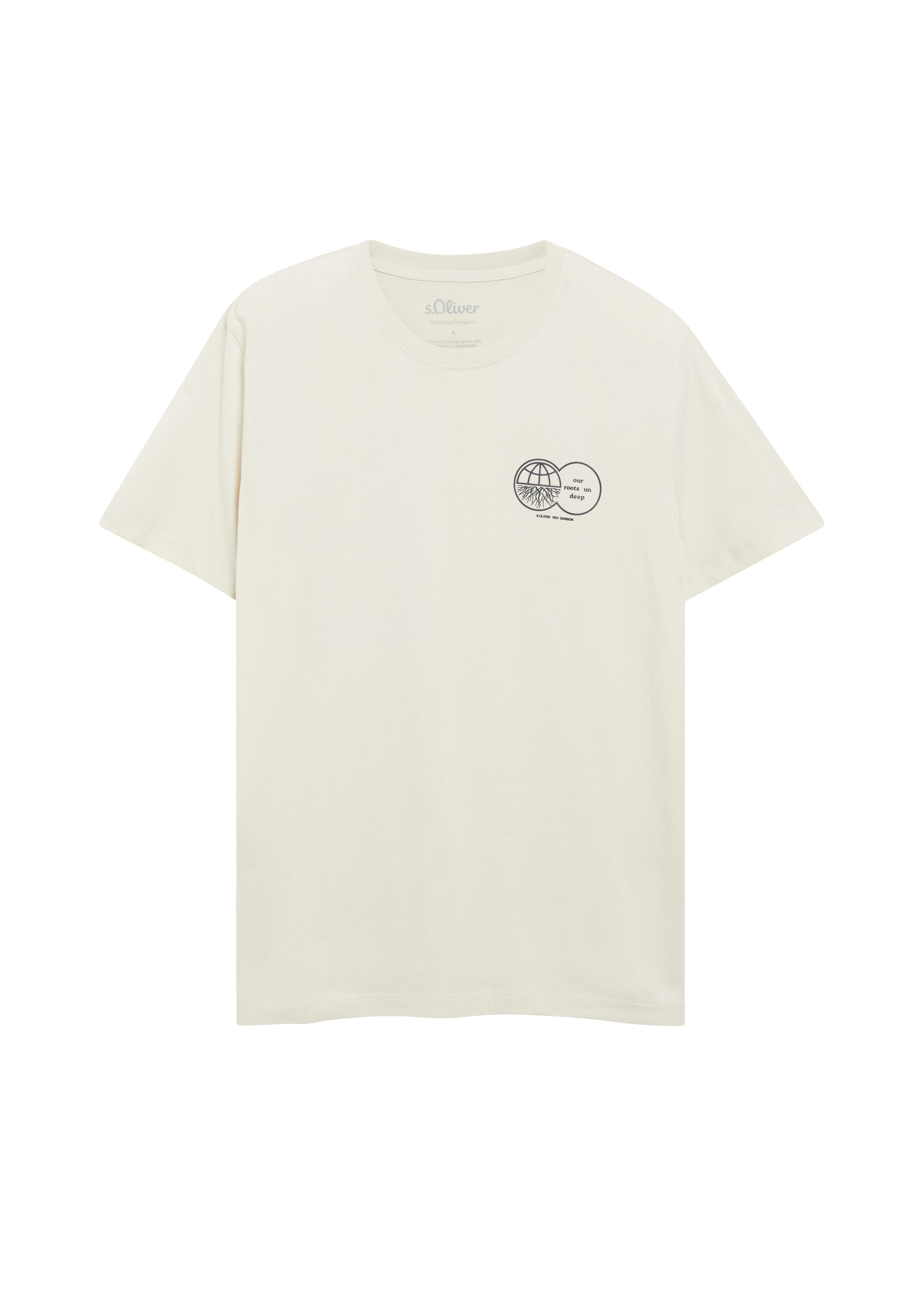 T-shirt met opdruk op de voorkant, gemaakt van 100% katoen