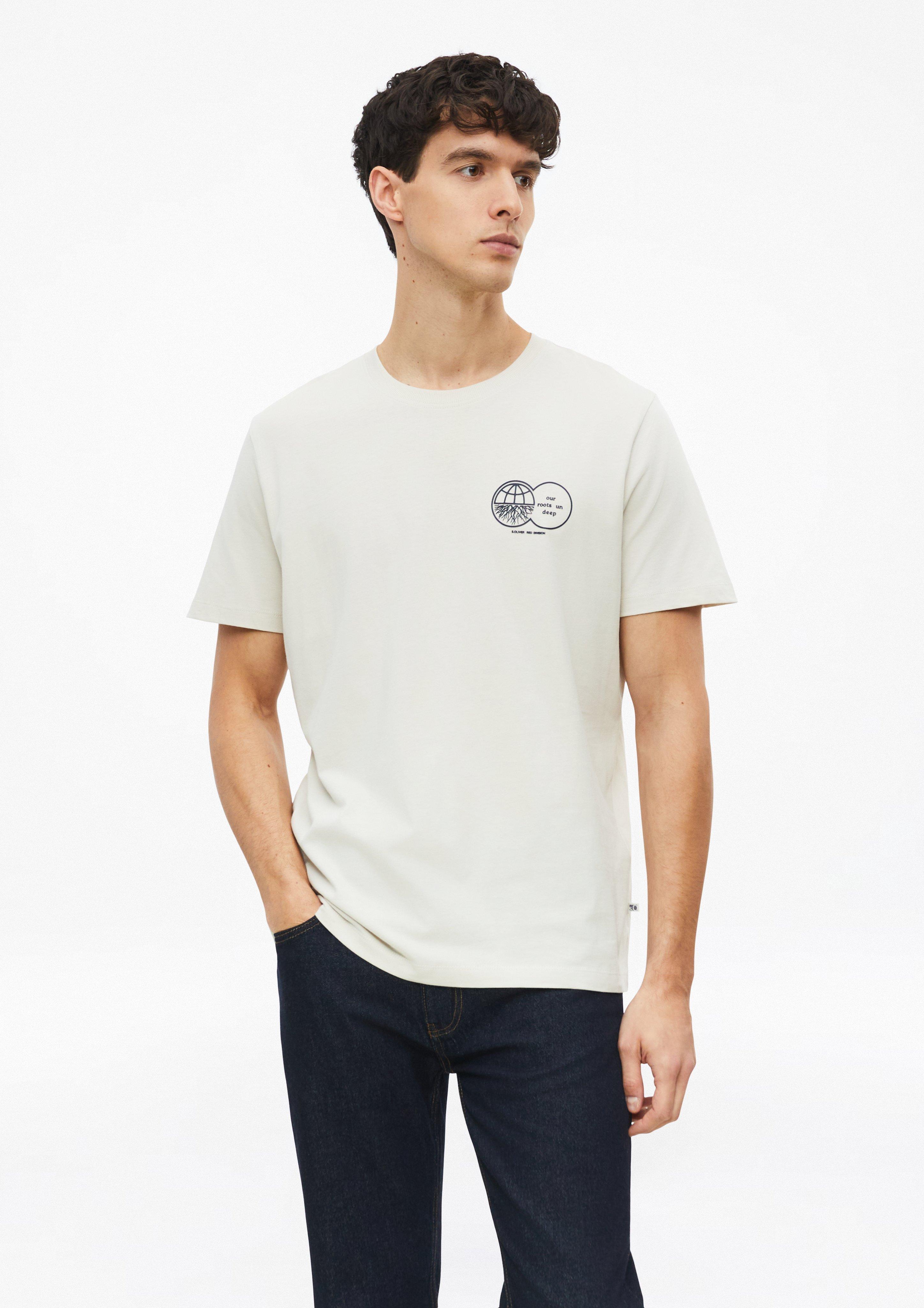 T-shirt met opdruk op de voorkant, gemaakt van 100% katoen