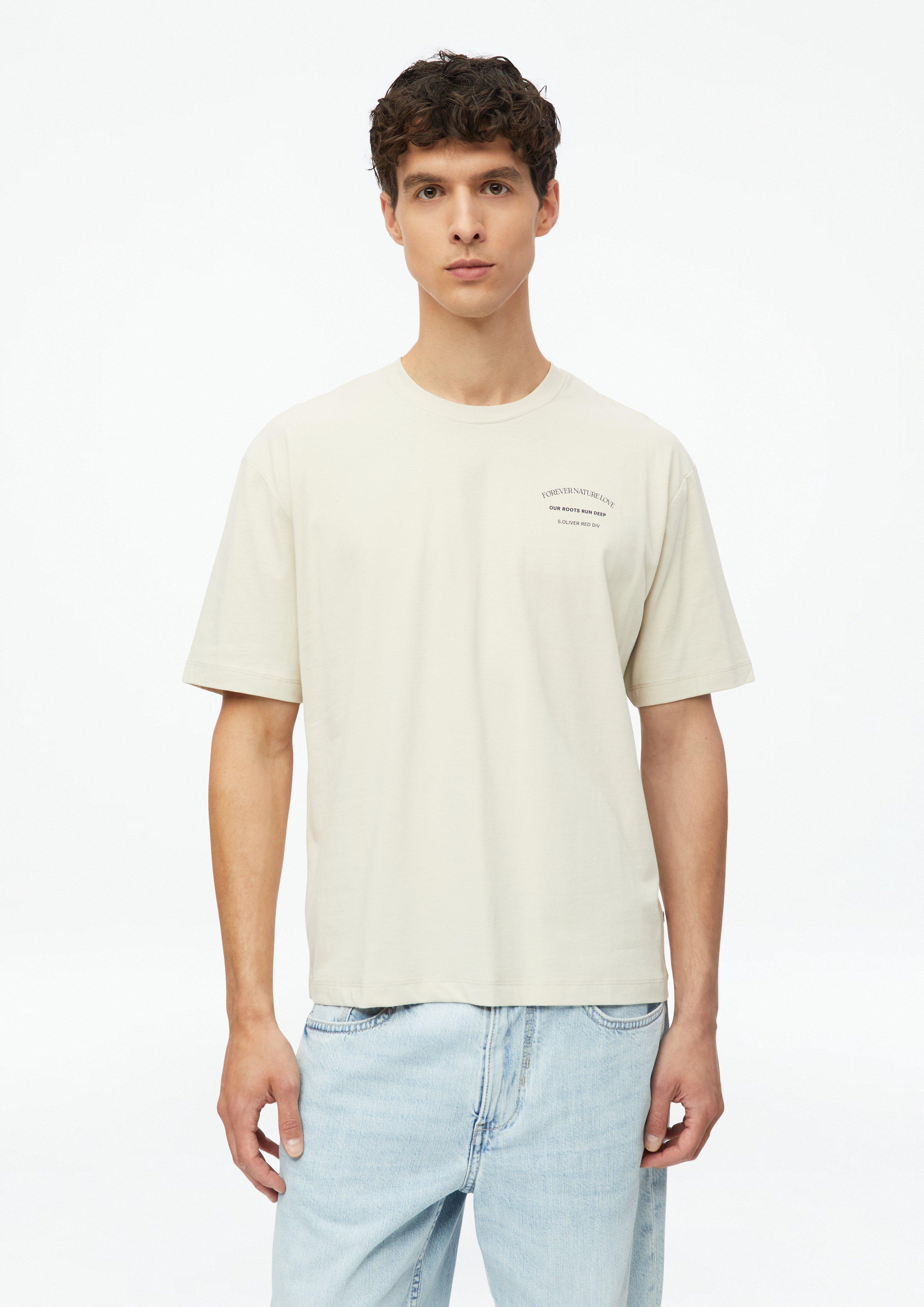 Herren T-Shirt mit Print im Modern Fit in helles beige von s.Oliver