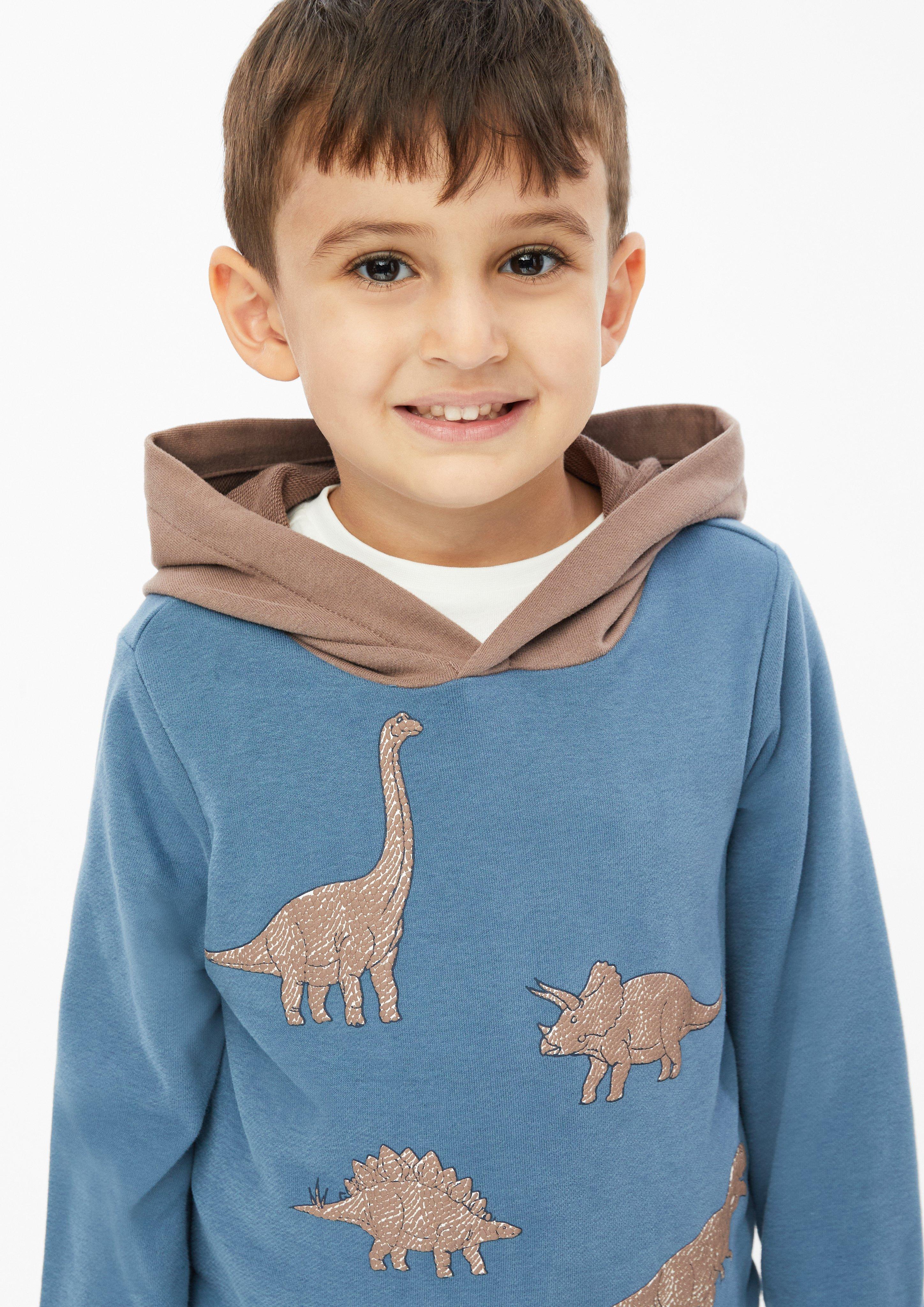 Kinder Hoodie mit Artwork in blau von s.Oliver