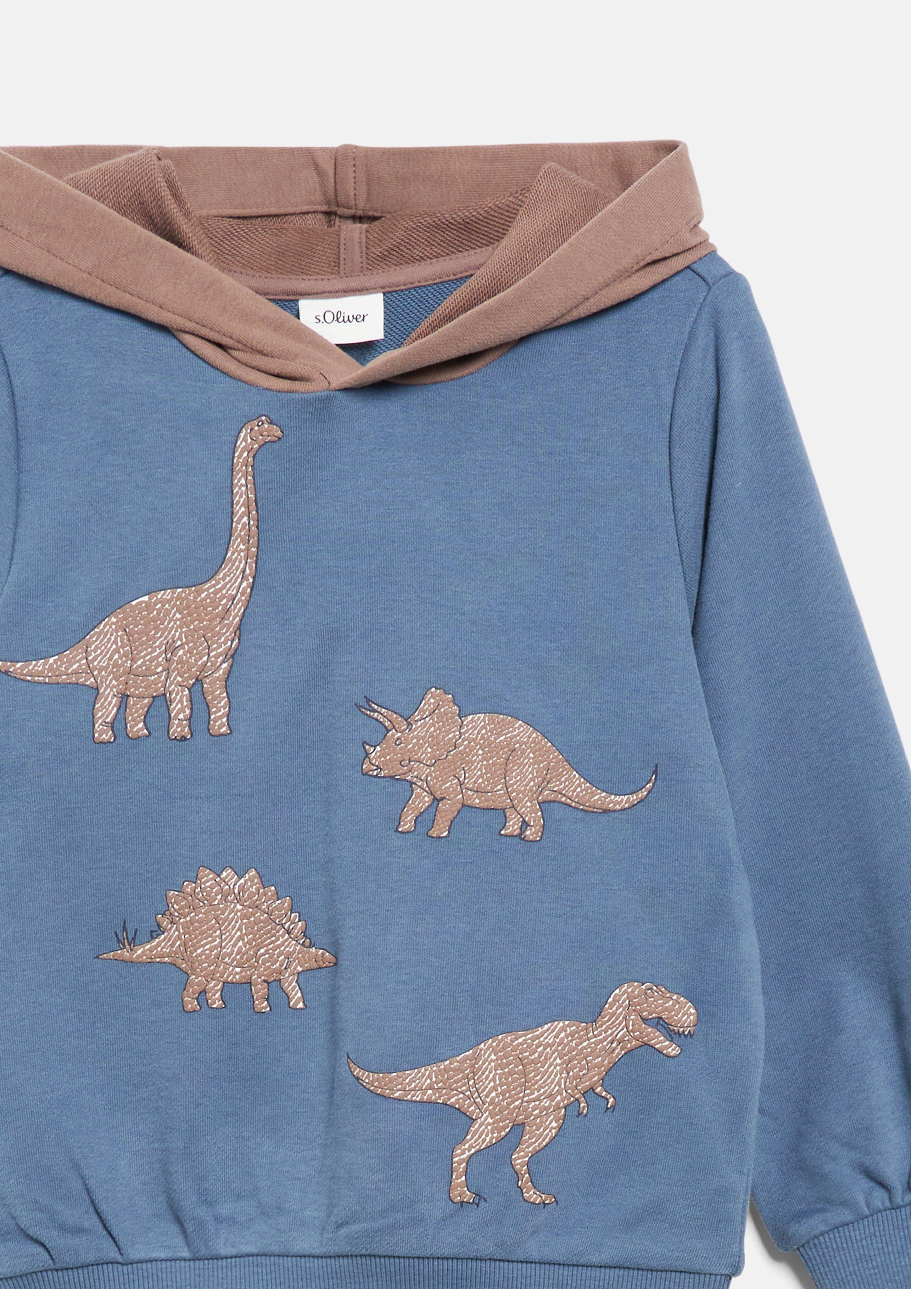 Kinder Hoodie mit Artwork in blau von s.Oliver