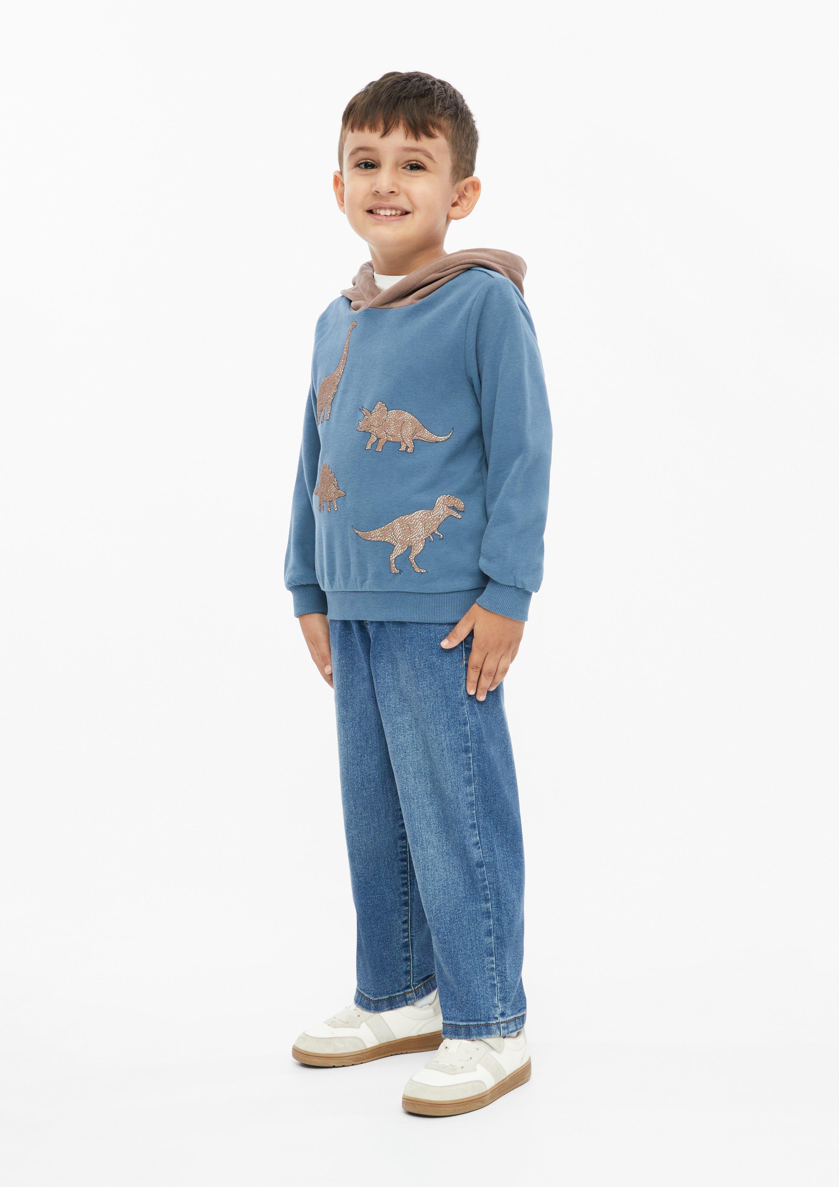 Kinder Hoodie mit Artwork in blau von s.Oliver