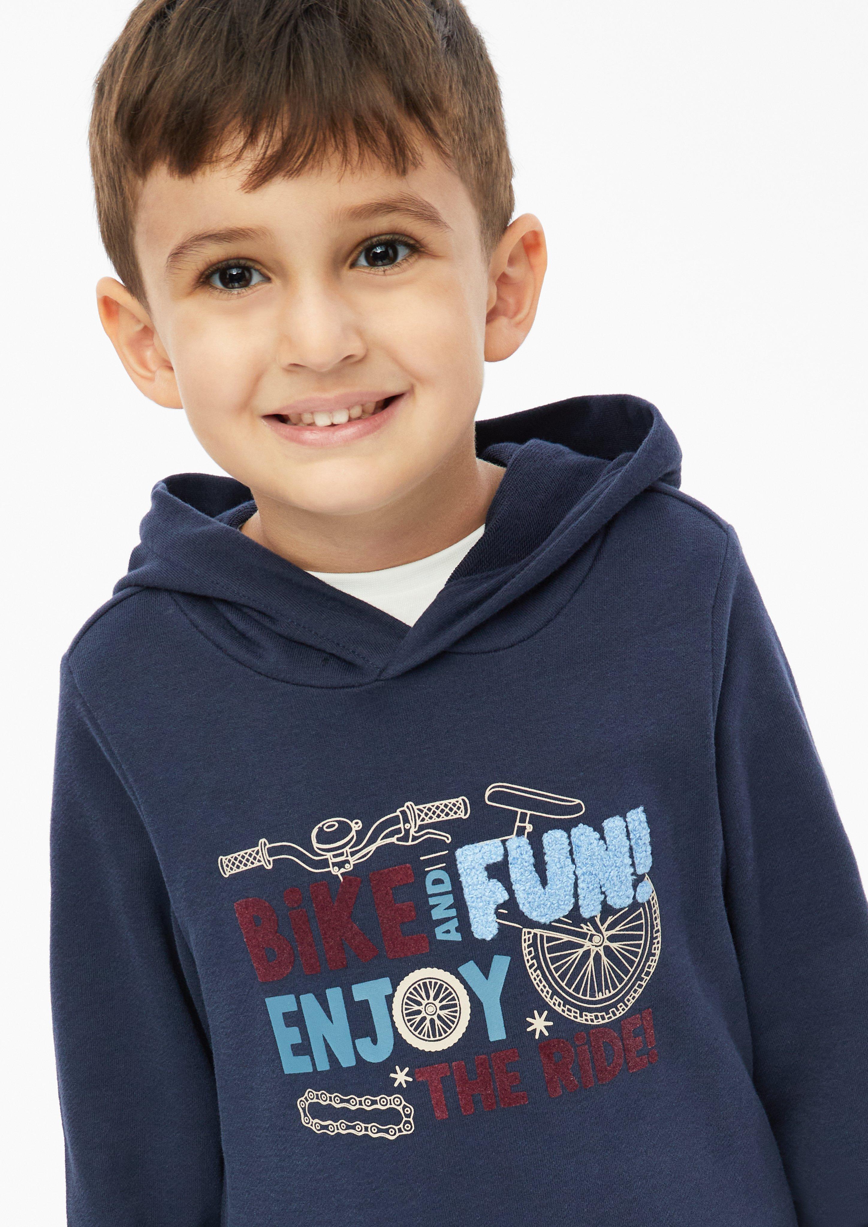 Kinder Hoodie mit Artwork in blau von s.Oliver