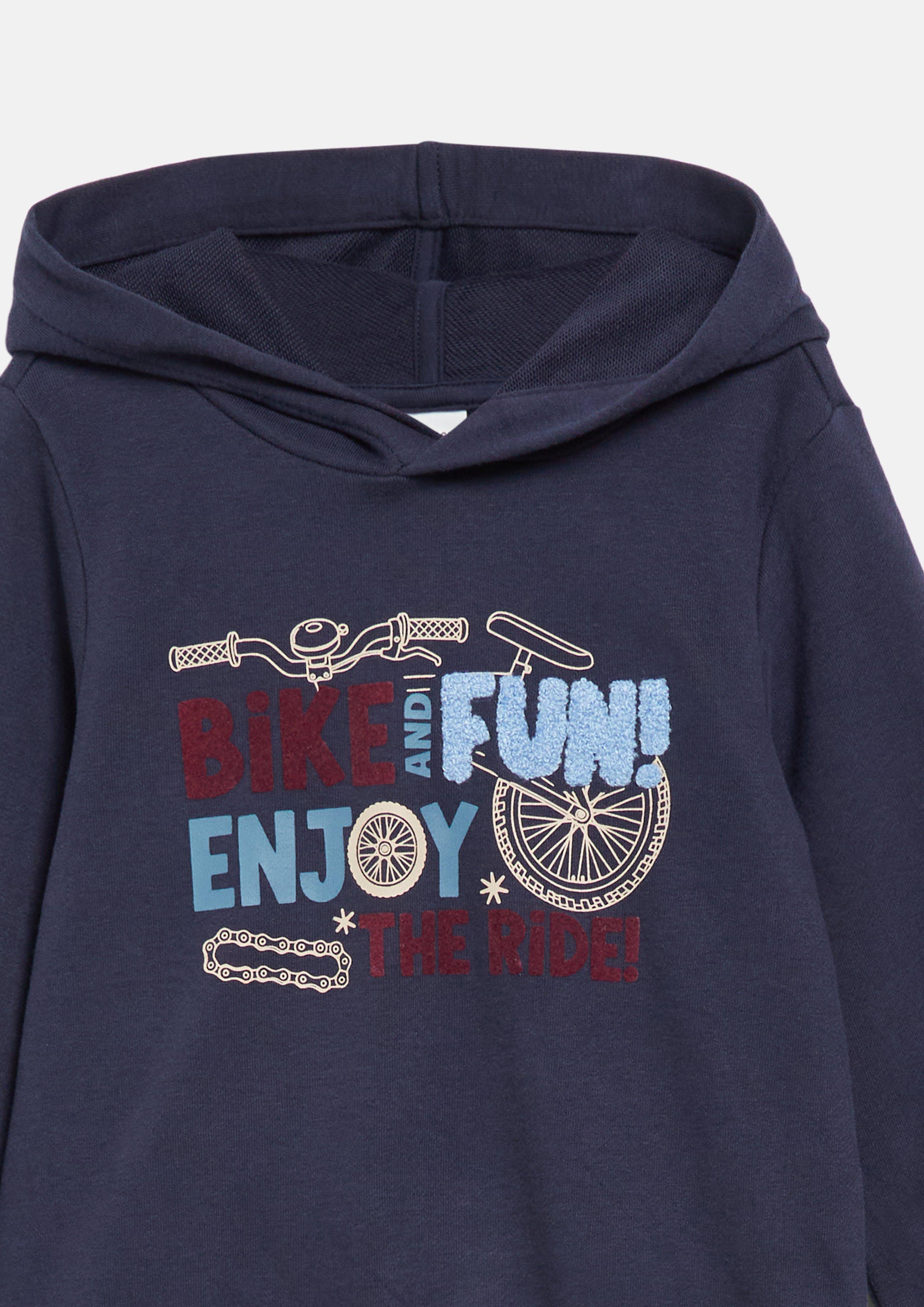 Kinder Hoodie mit Artwork in blau von s.Oliver