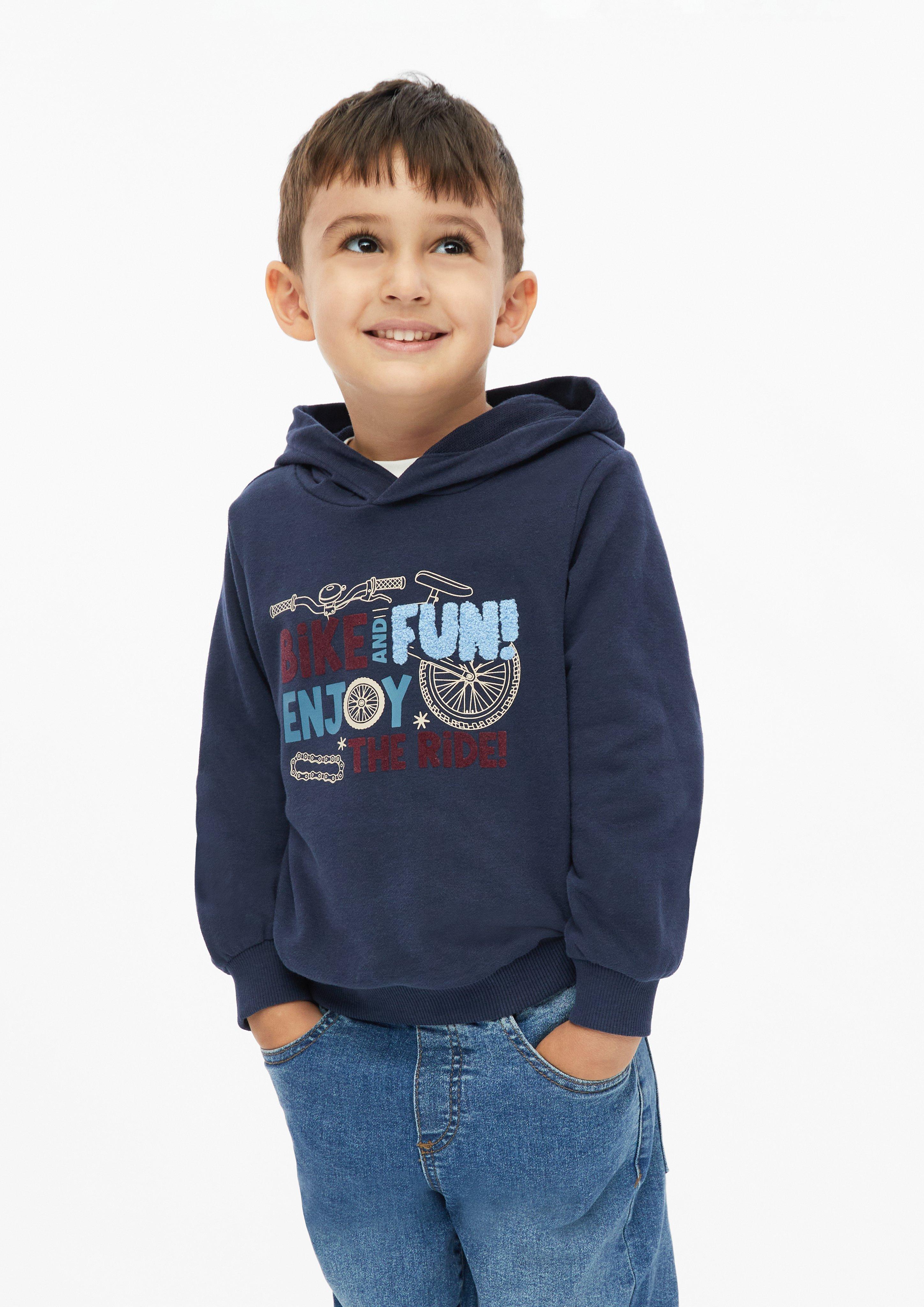 Sweat à capuche avec illustration en bleu marine de s.Oliver