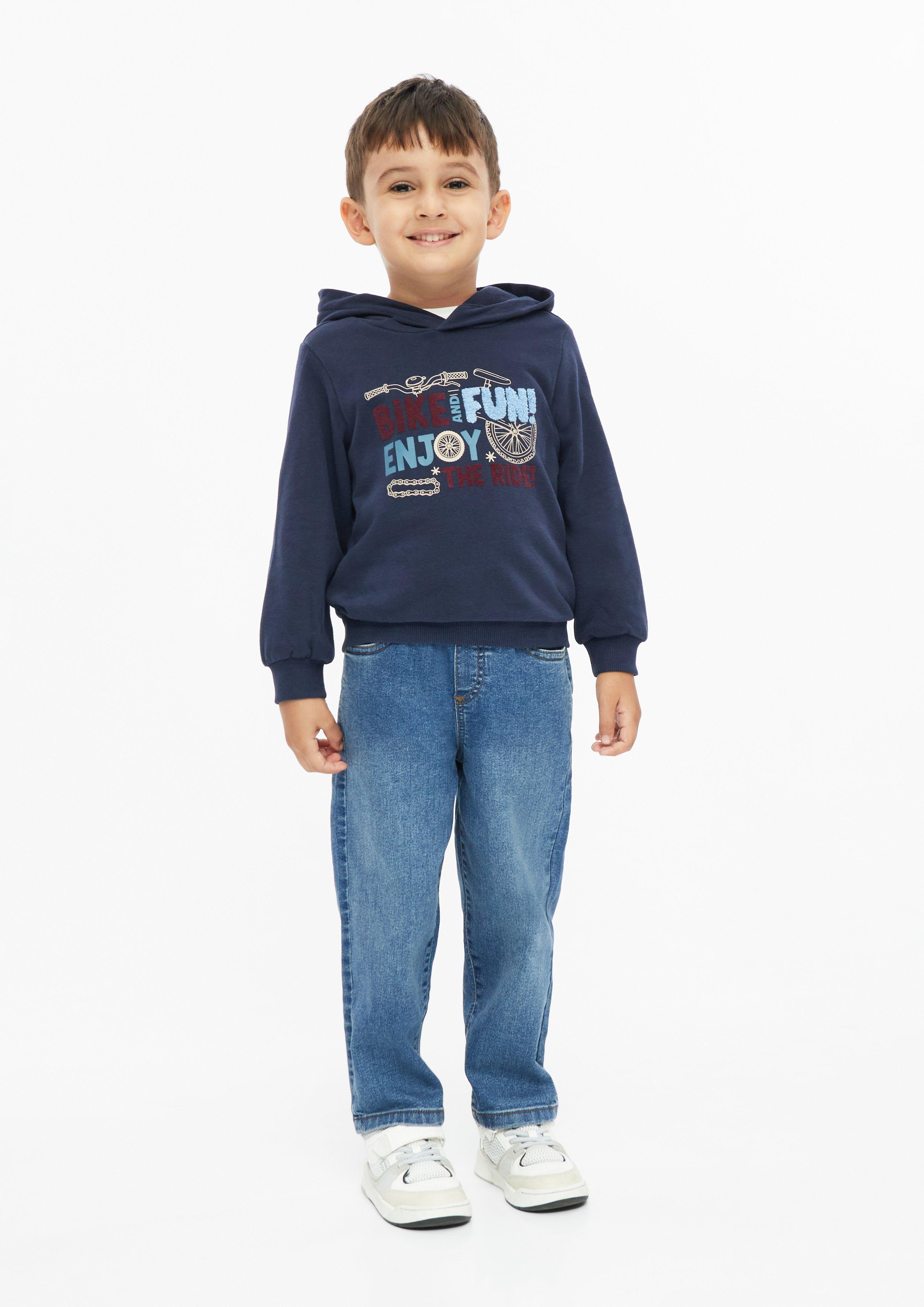 Kinder Hoodie mit Artwork in blau von s.Oliver