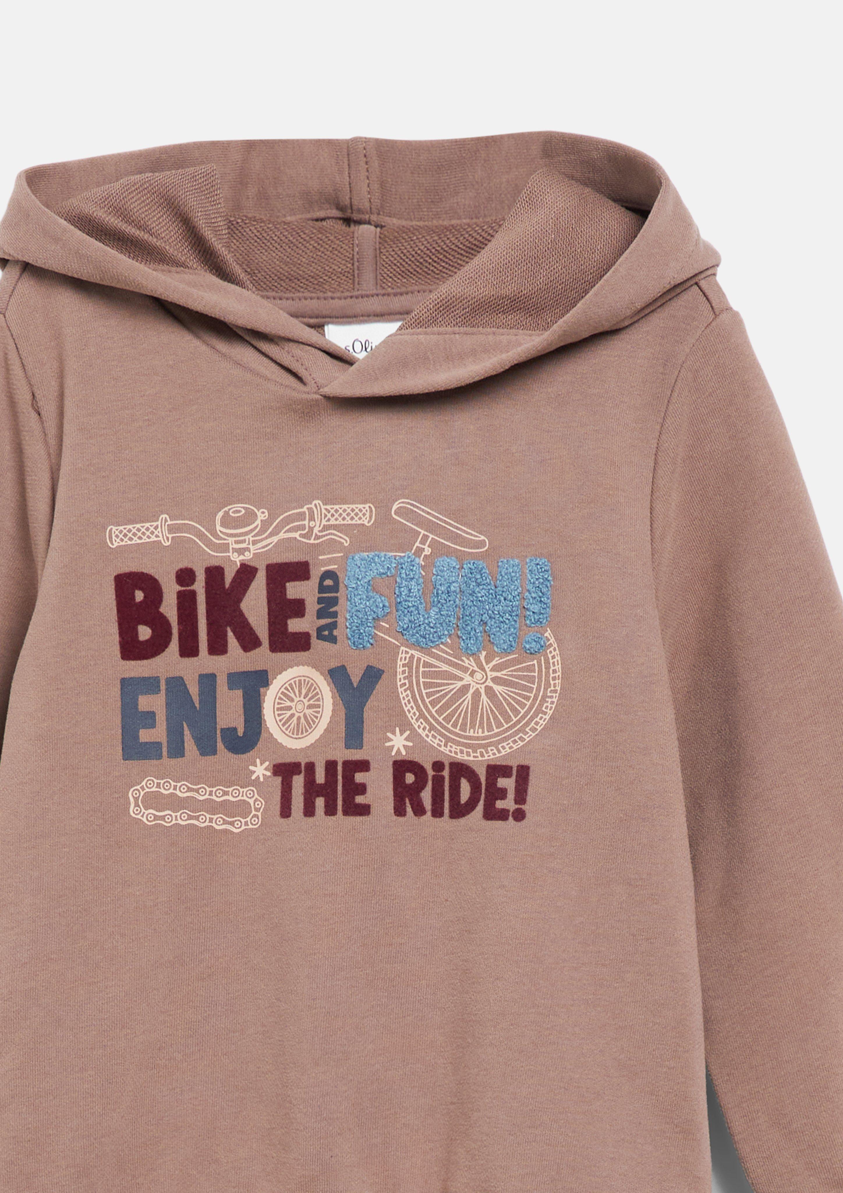 Kinder Hoodie mit Artwork in braun von s.Oliver