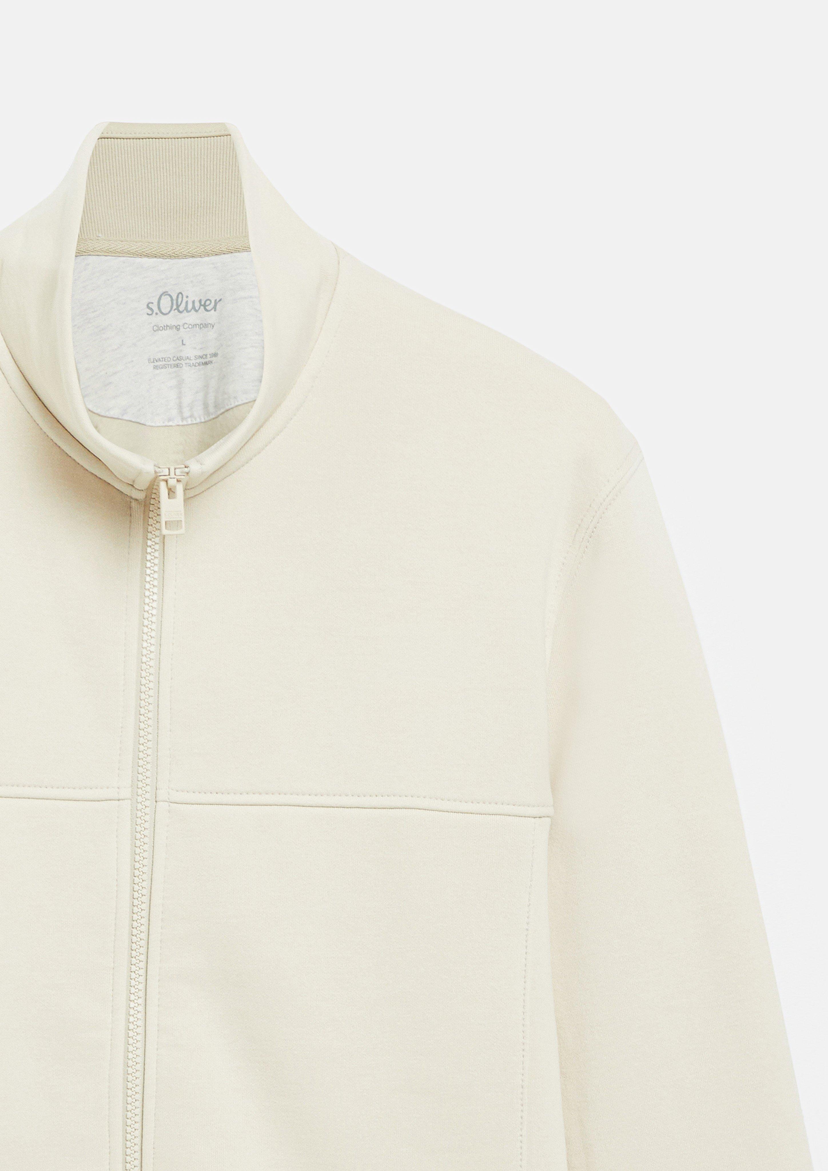 Men Sweatshirt jacket in beige by s.Oliver