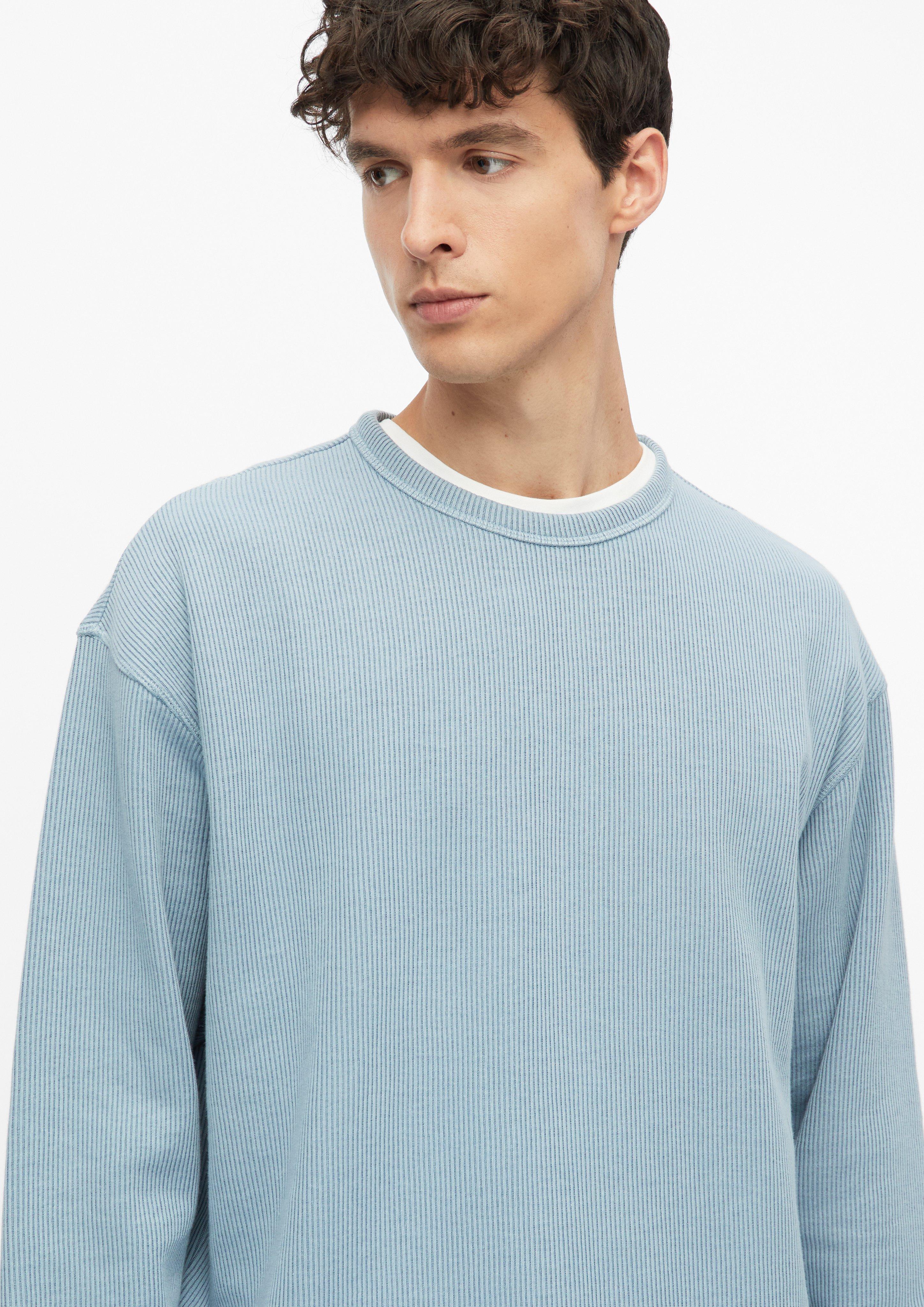 Hommes Sweat-shirt à la coupe moderne avec texture côtelée en bleu de s.Oliver
