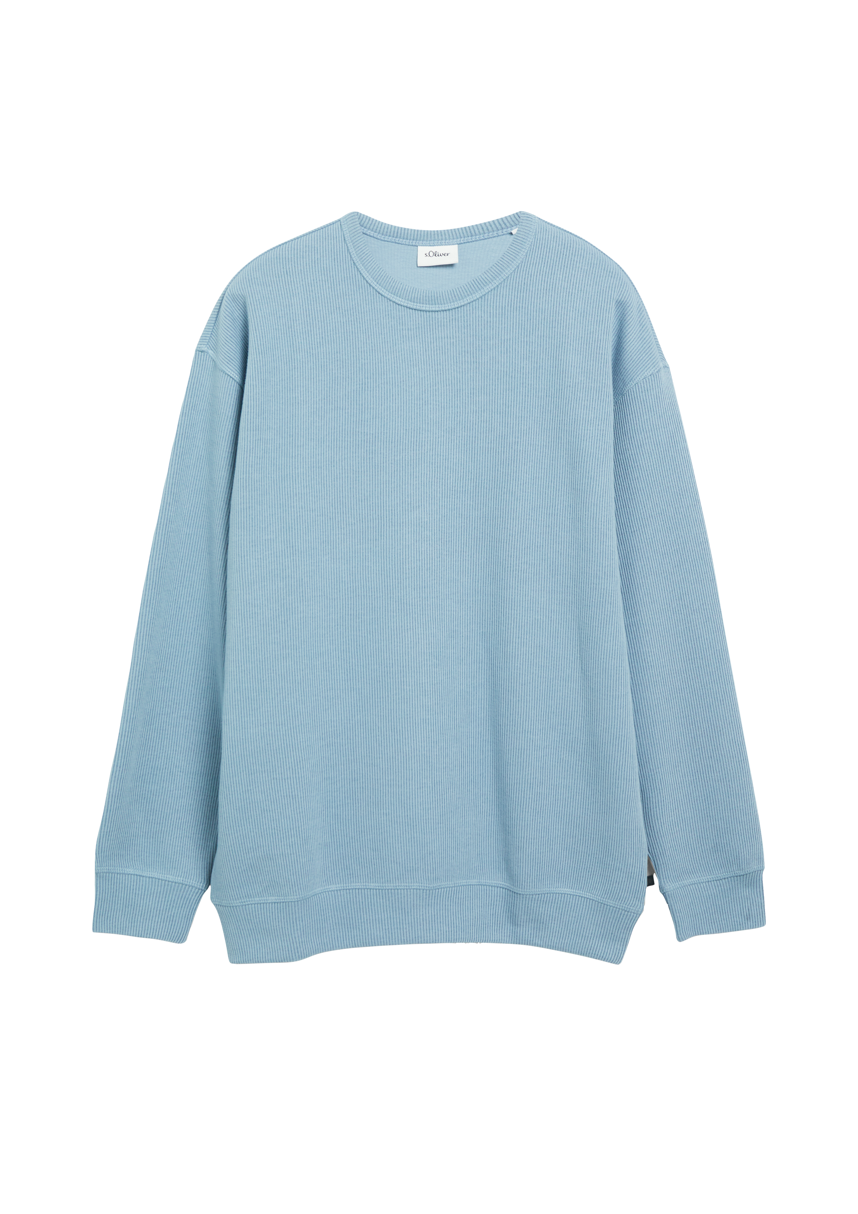 Sweatshirt met moderne pasvorm en geribbelde structuur