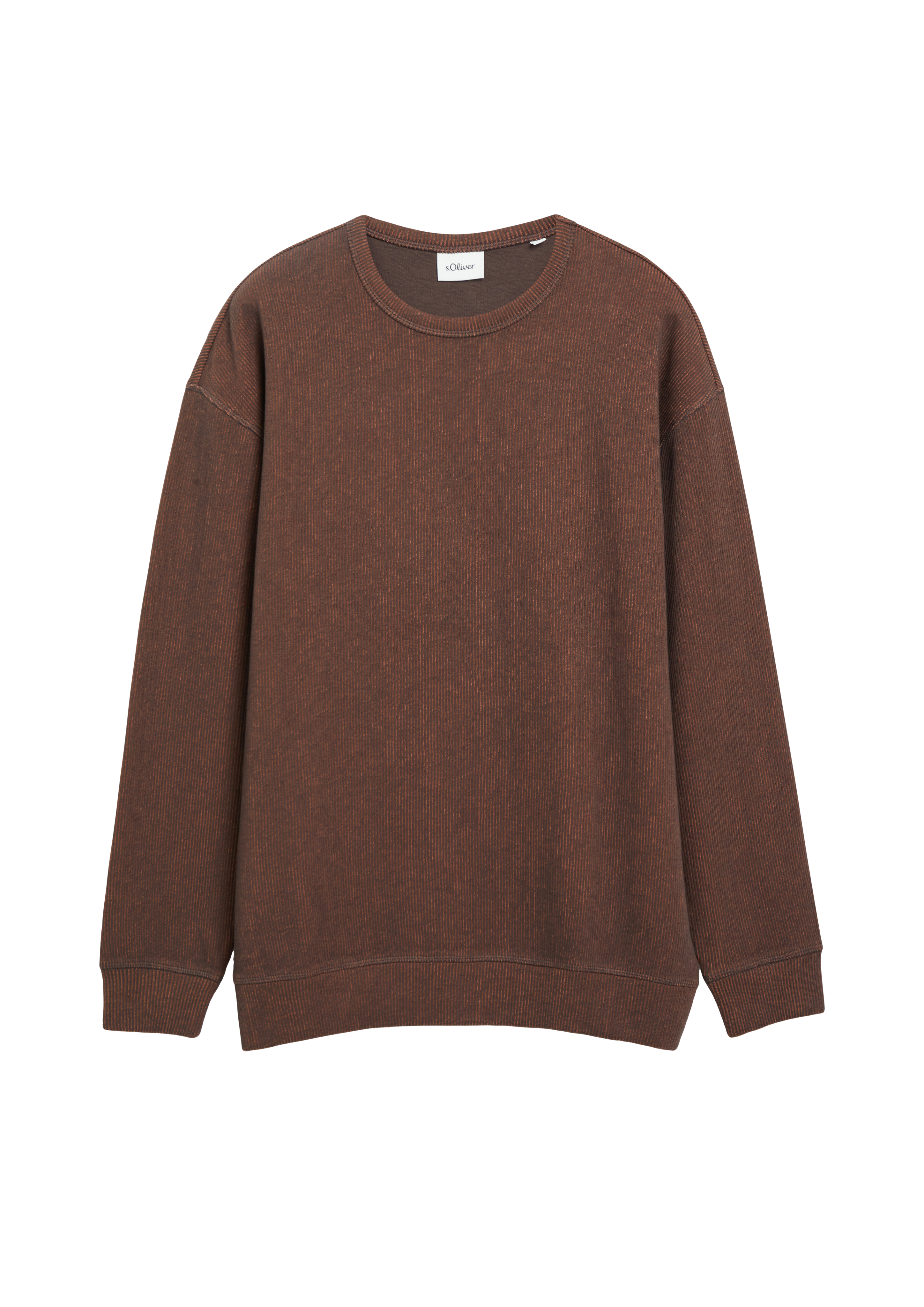 Sweatshirt met moderne pasvorm en geribbelde structuur