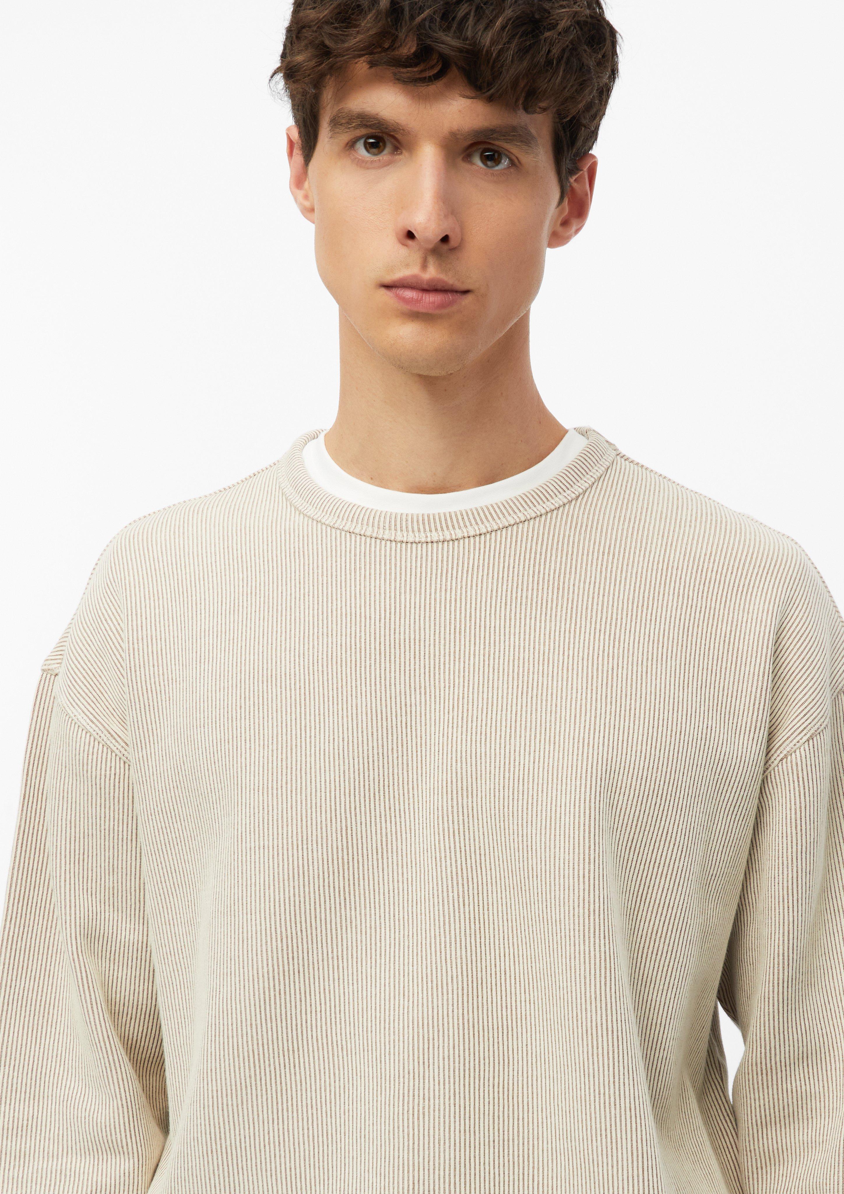 Hommes Sweat-shirt à la coupe moderne avec texture côtelée en beige de s.Oliver