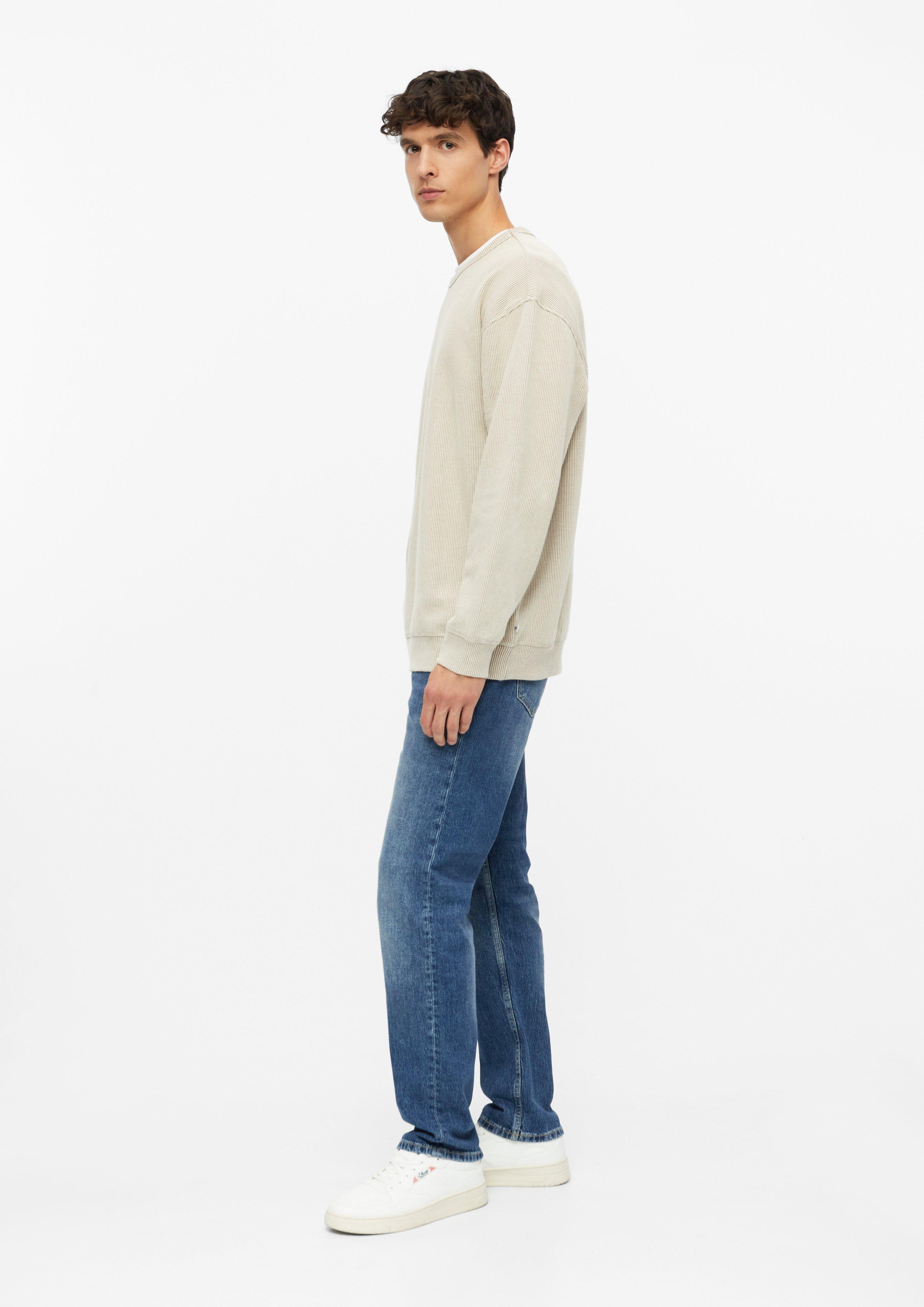 Hommes Sweat-shirt à la coupe moderne avec texture côtelée en beige de s.Oliver