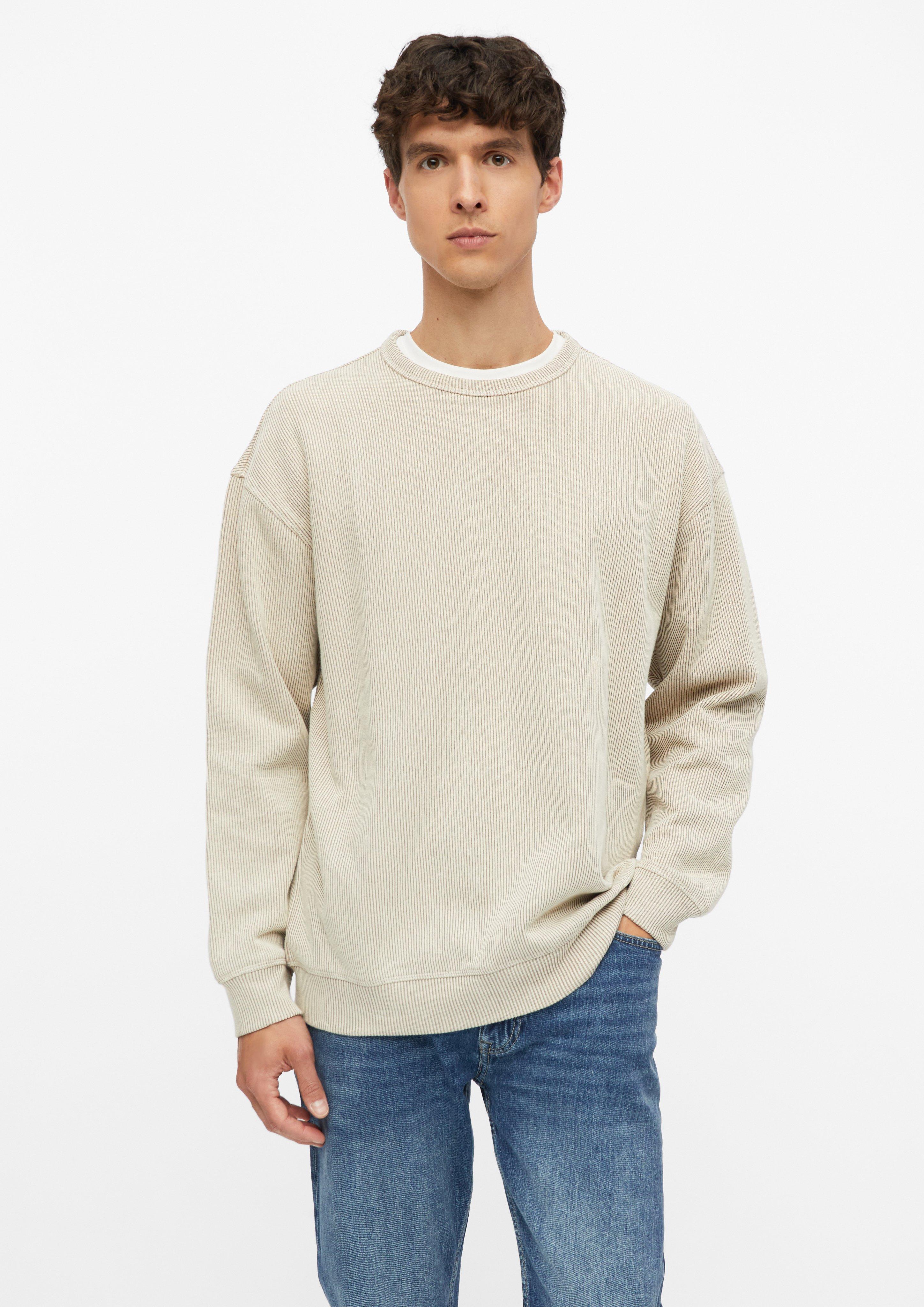 Hommes Sweat-shirt à la coupe moderne avec texture côtelée en beige de s.Oliver