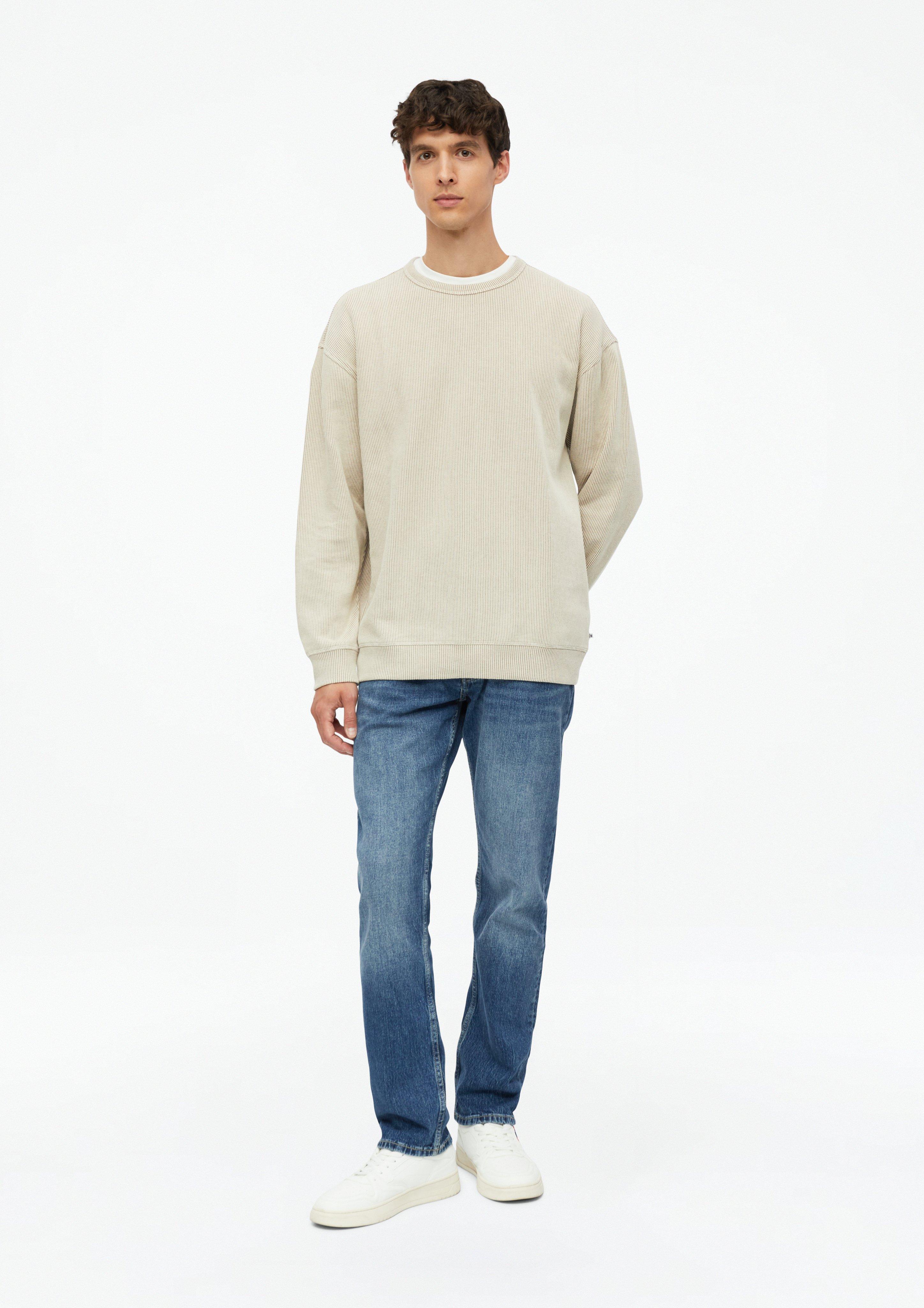 Hommes Sweat-shirt à la coupe moderne avec texture côtelée en beige de s.Oliver