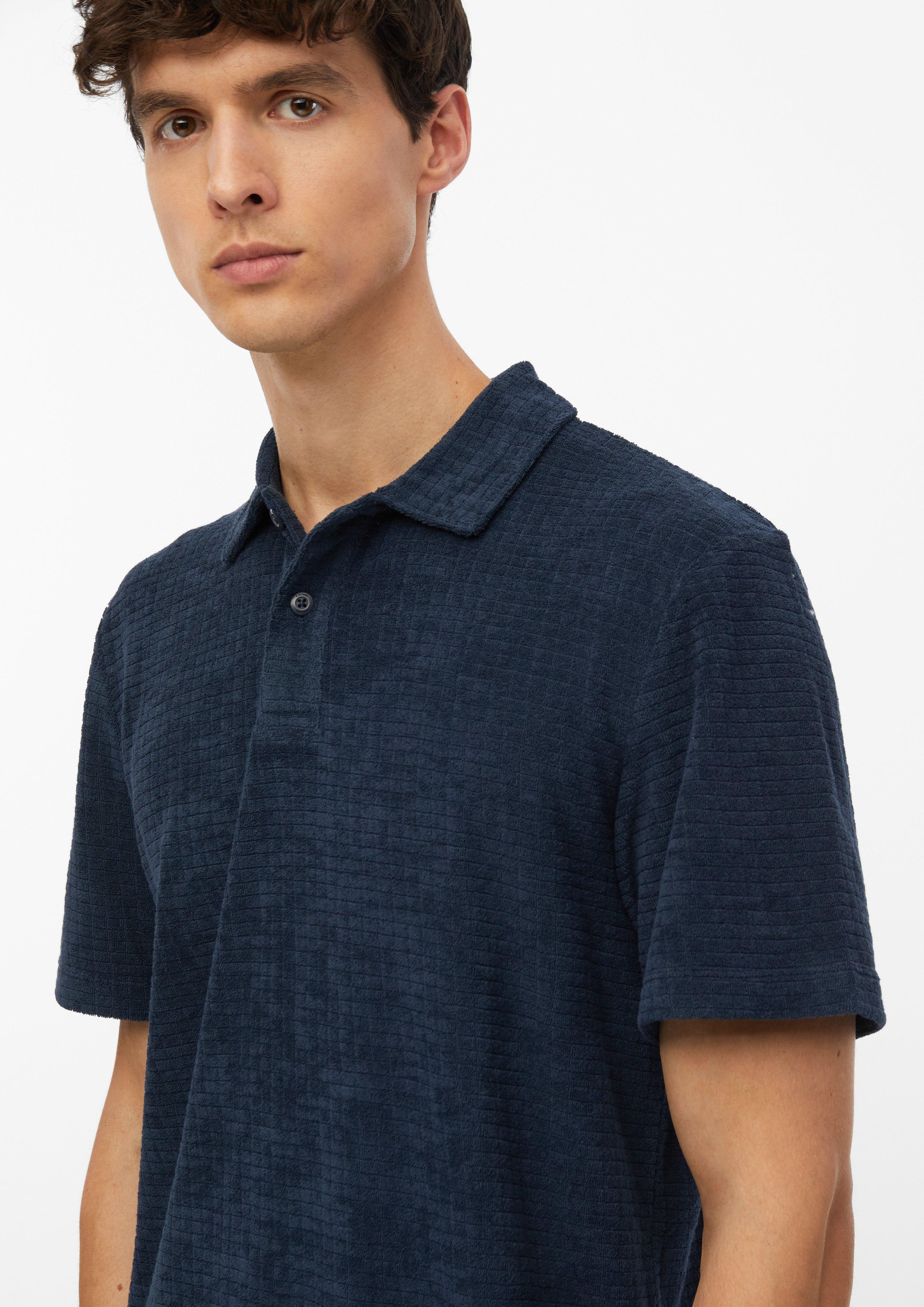 Herren Polo-Shirt aus Strukturfrottee in blau von s.Oliver