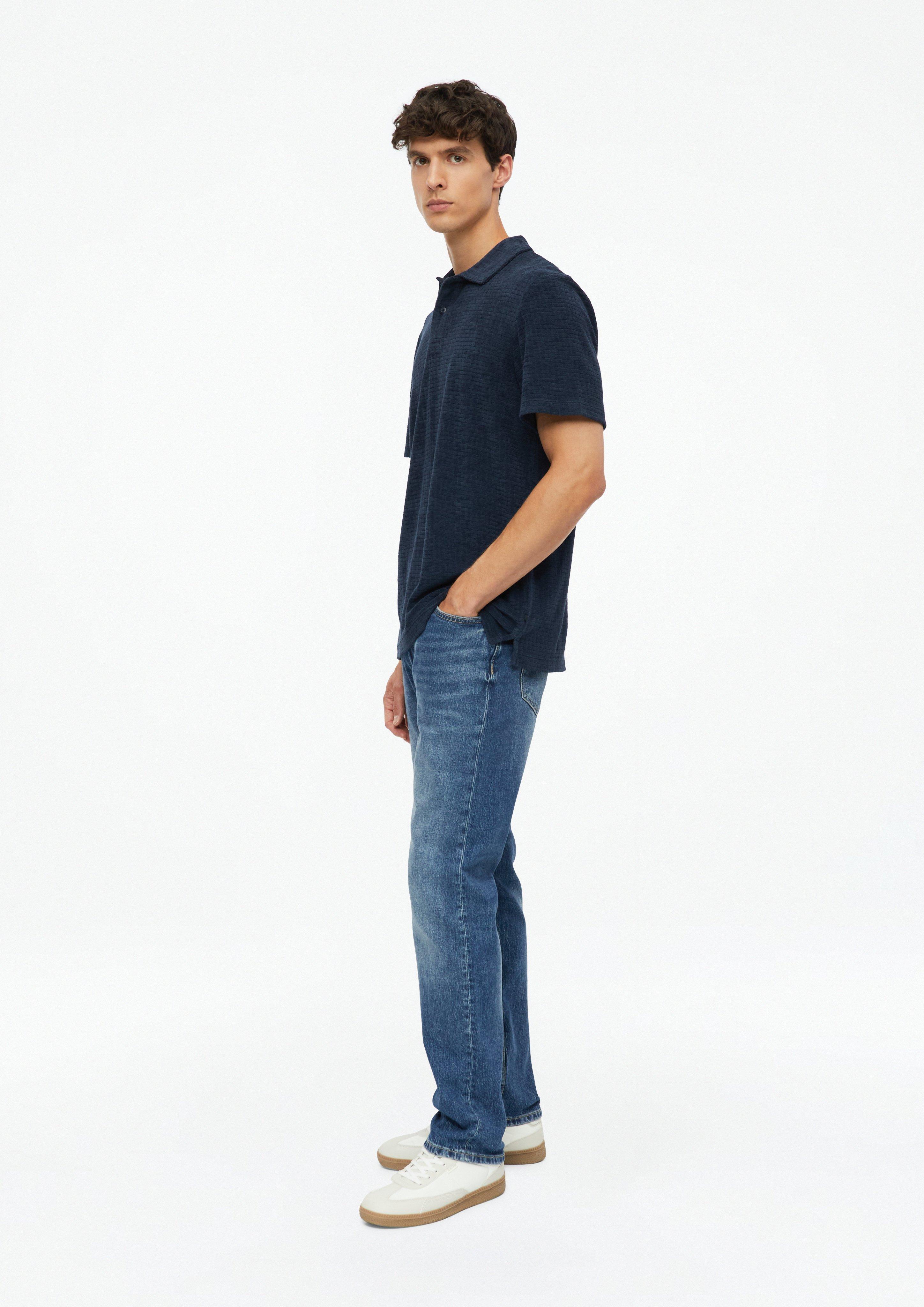Herren Polo-Shirt aus Strukturfrottee in blau von s.Oliver