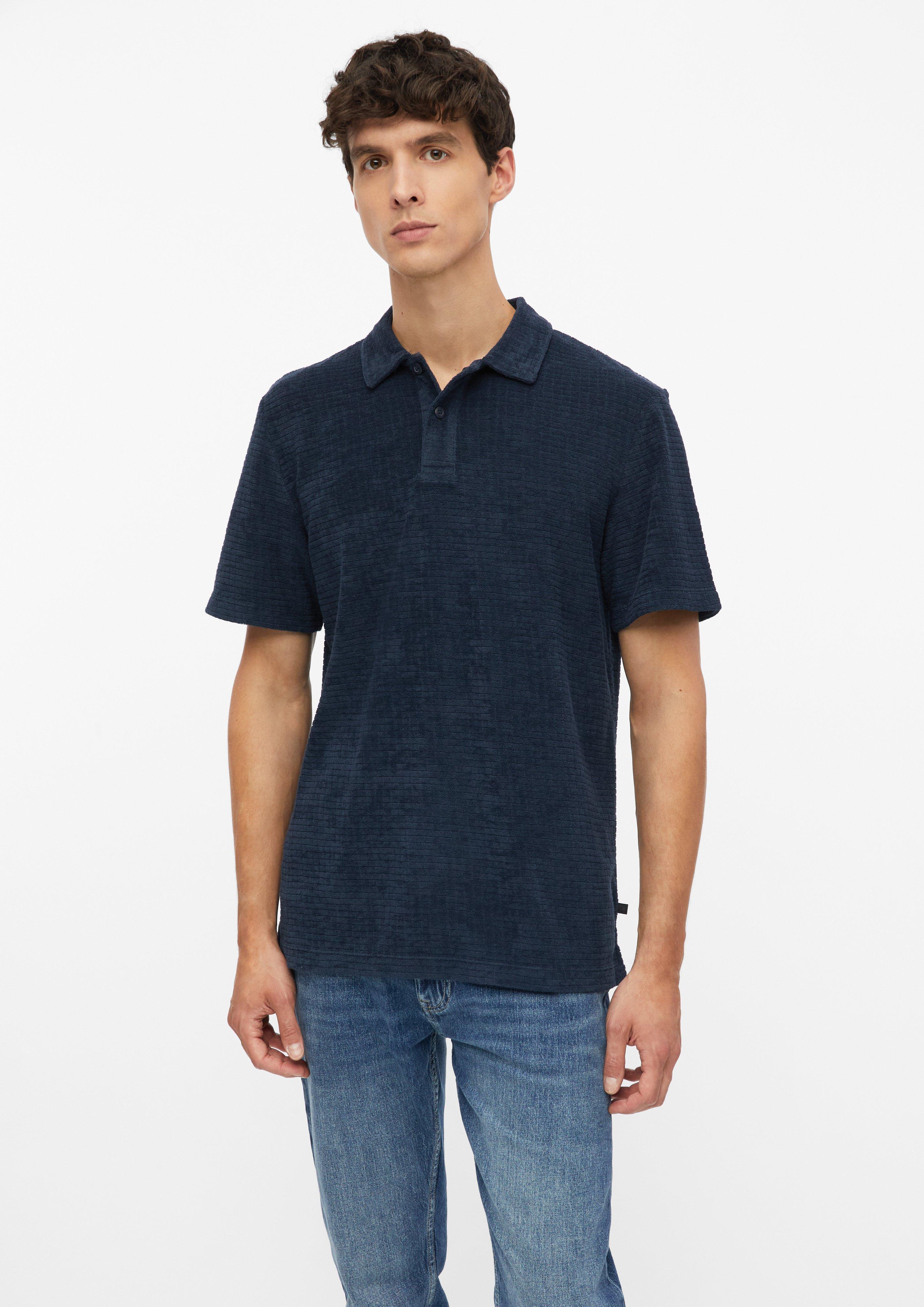 Heren Poloshirt van gestructureerde badstof in navy van s.Oliver