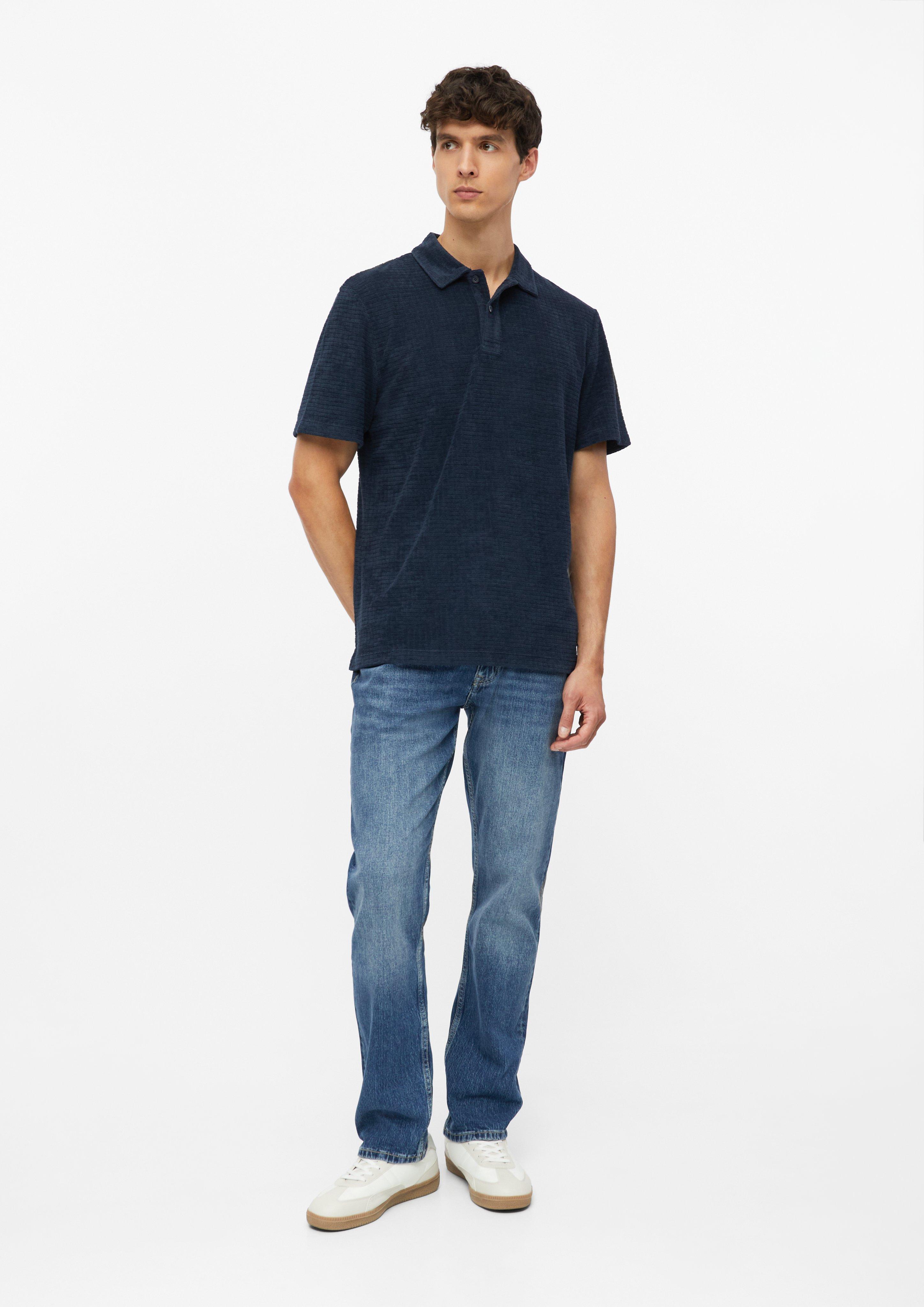 Herren Polo-Shirt aus Strukturfrottee in blau von s.Oliver