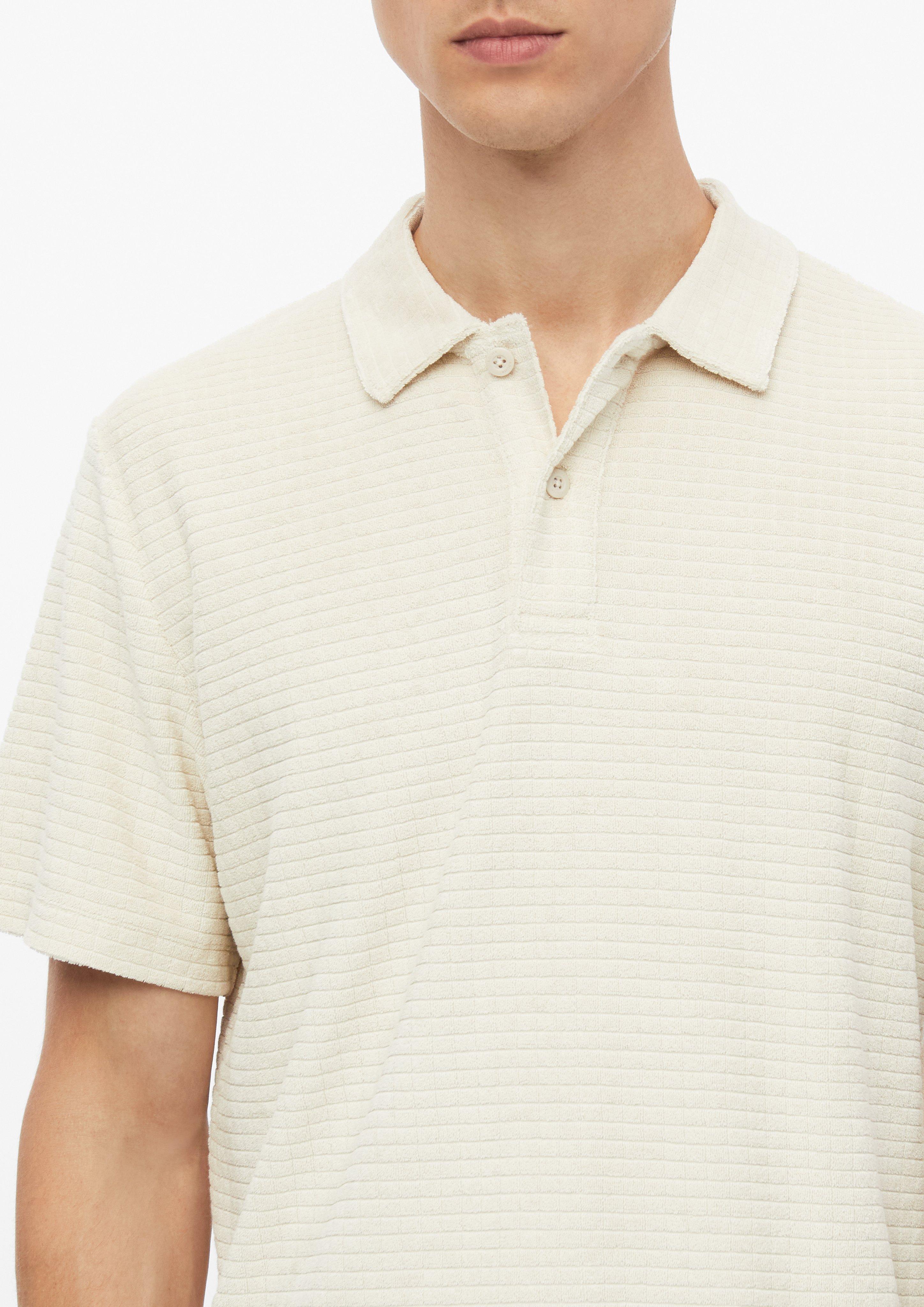 Heren Poloshirt van gestructureerde badstof in beige van s.Oliver