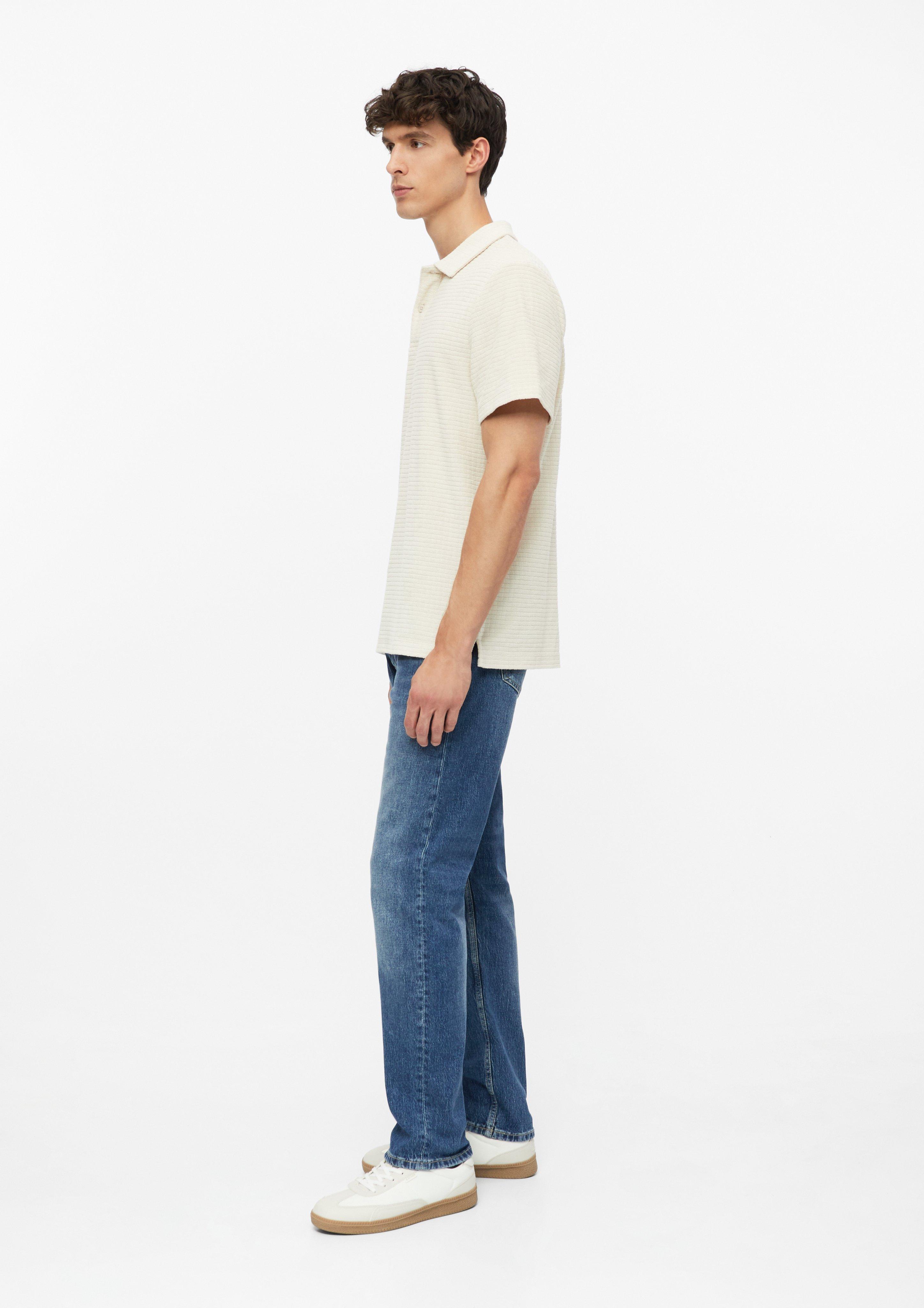 Heren Poloshirt van gestructureerde badstof in beige van s.Oliver