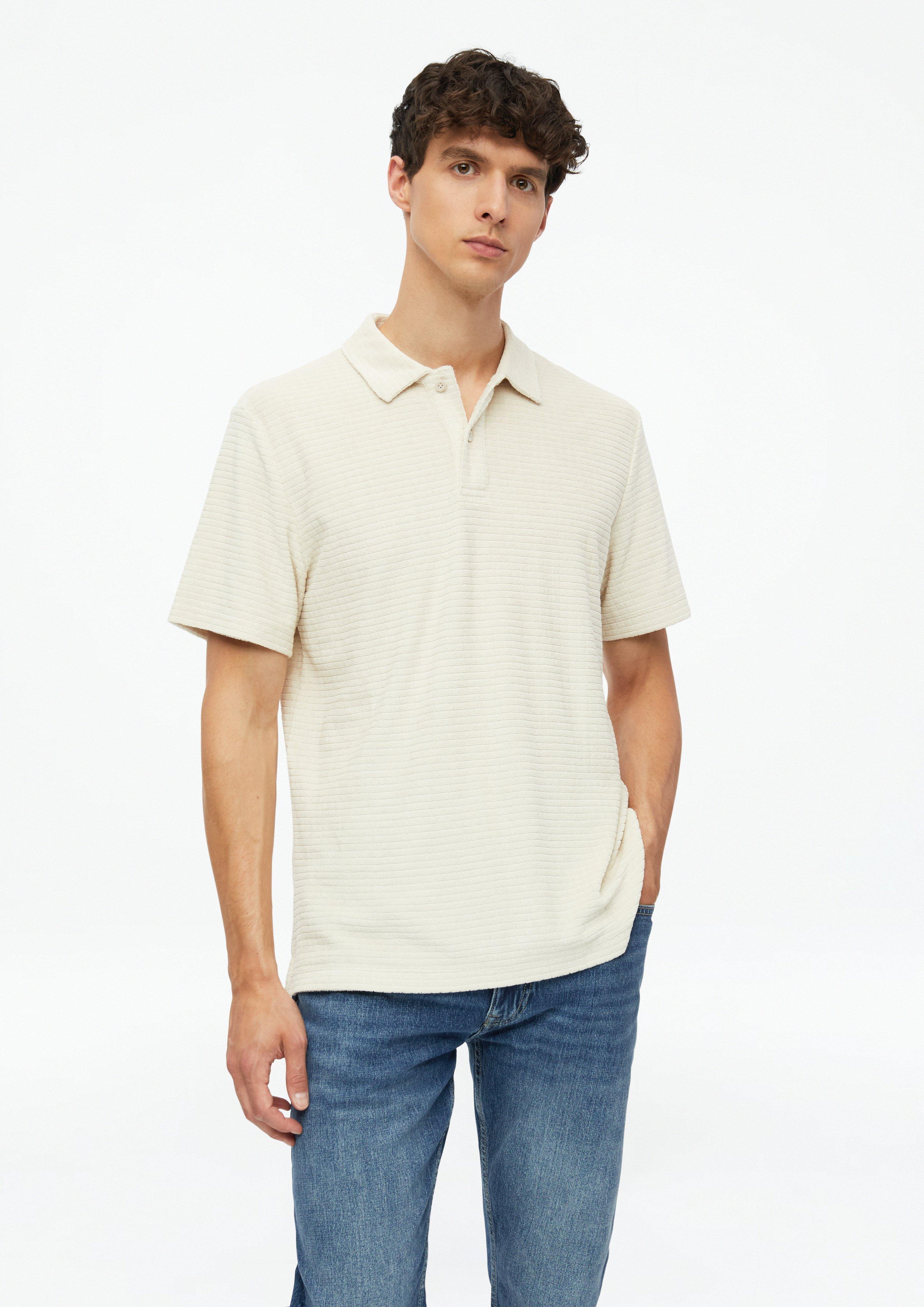 Herren Polo-Shirt aus Strukturfrottee in beige von s.Oliver