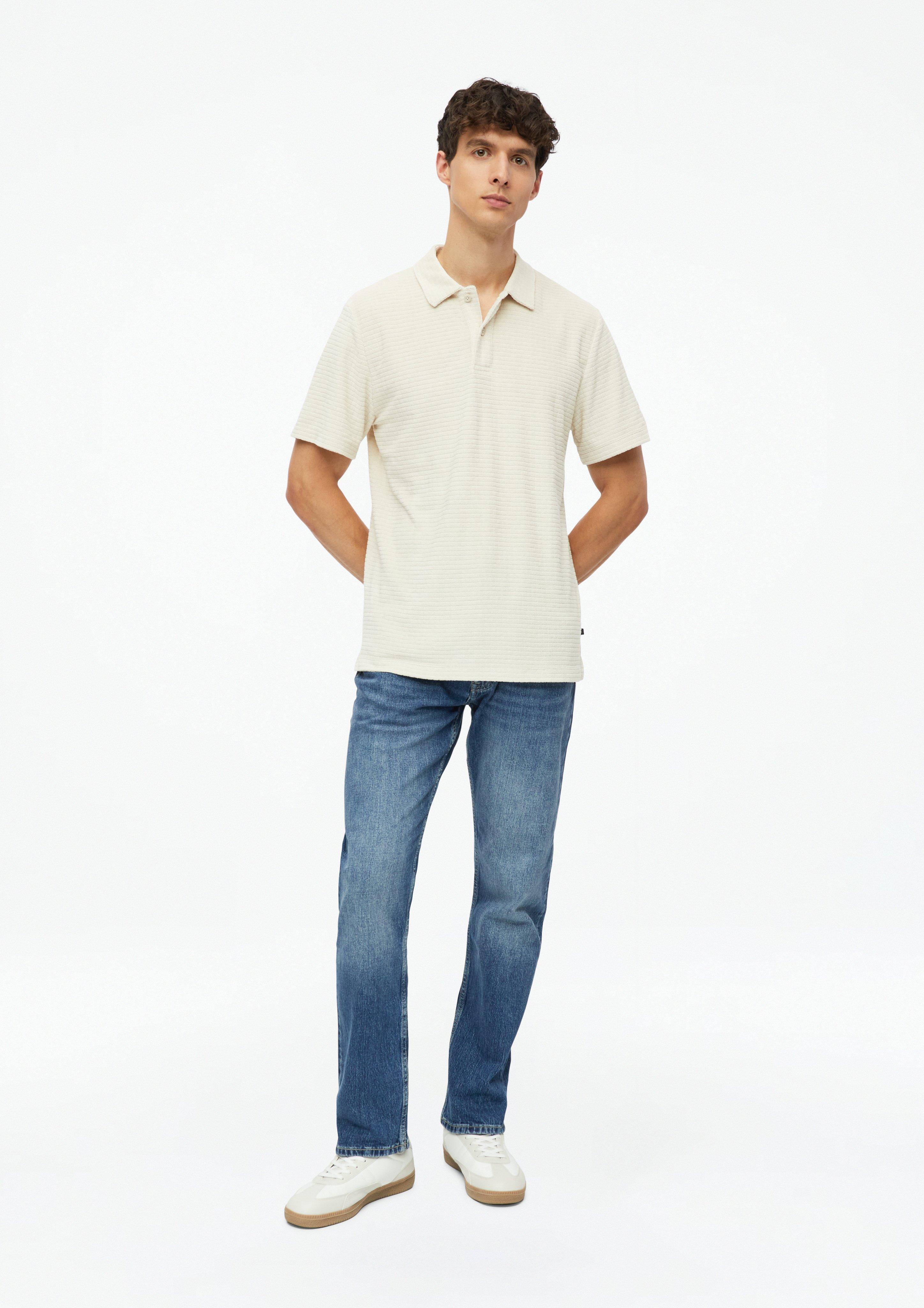 Heren Poloshirt van gestructureerde badstof in beige van s.Oliver