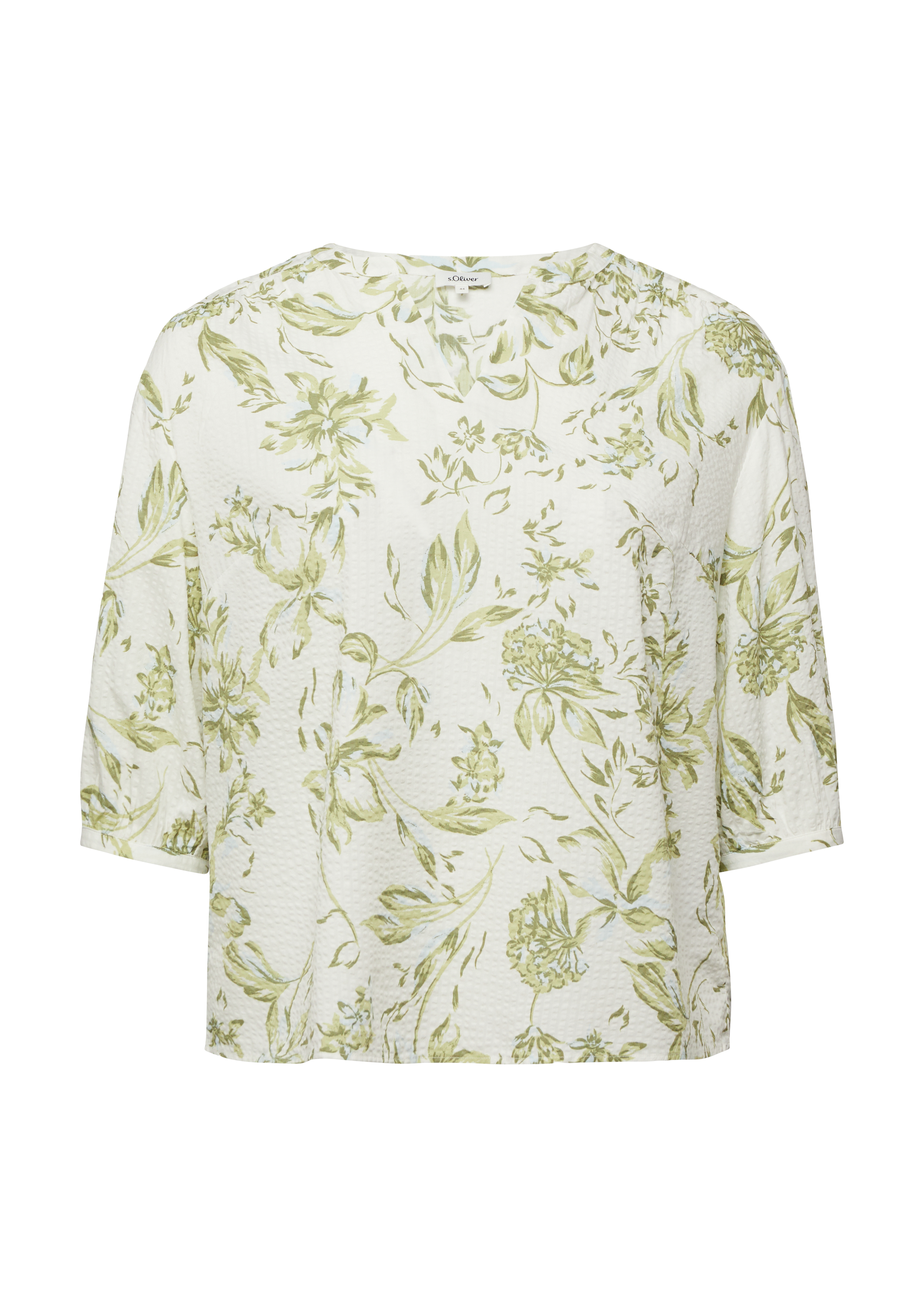 Seersucker blouse met plooien