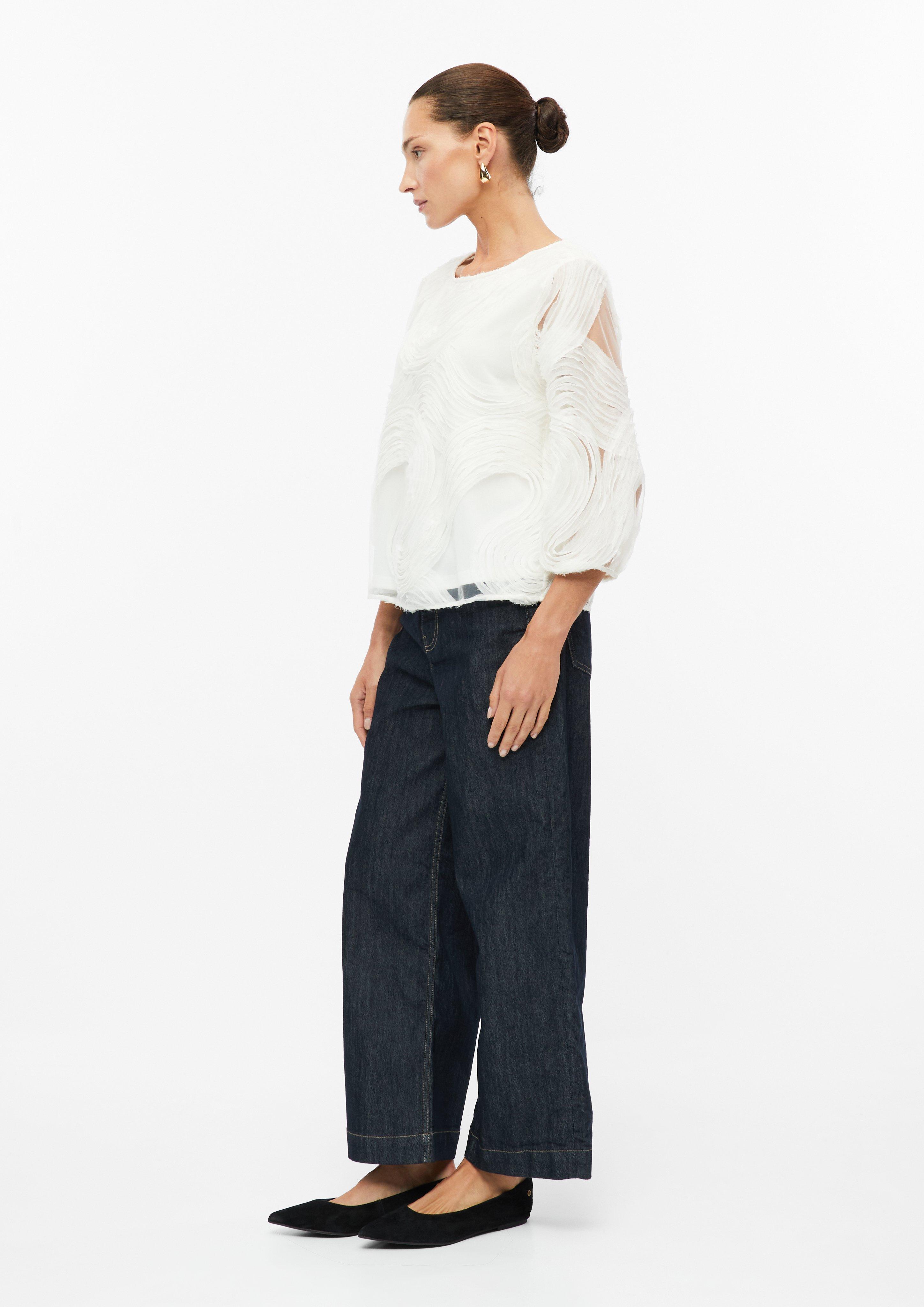 Damen Bluse mit Chiffon-Wellen-Muster in creme von s.Oliver BLACK LABEL