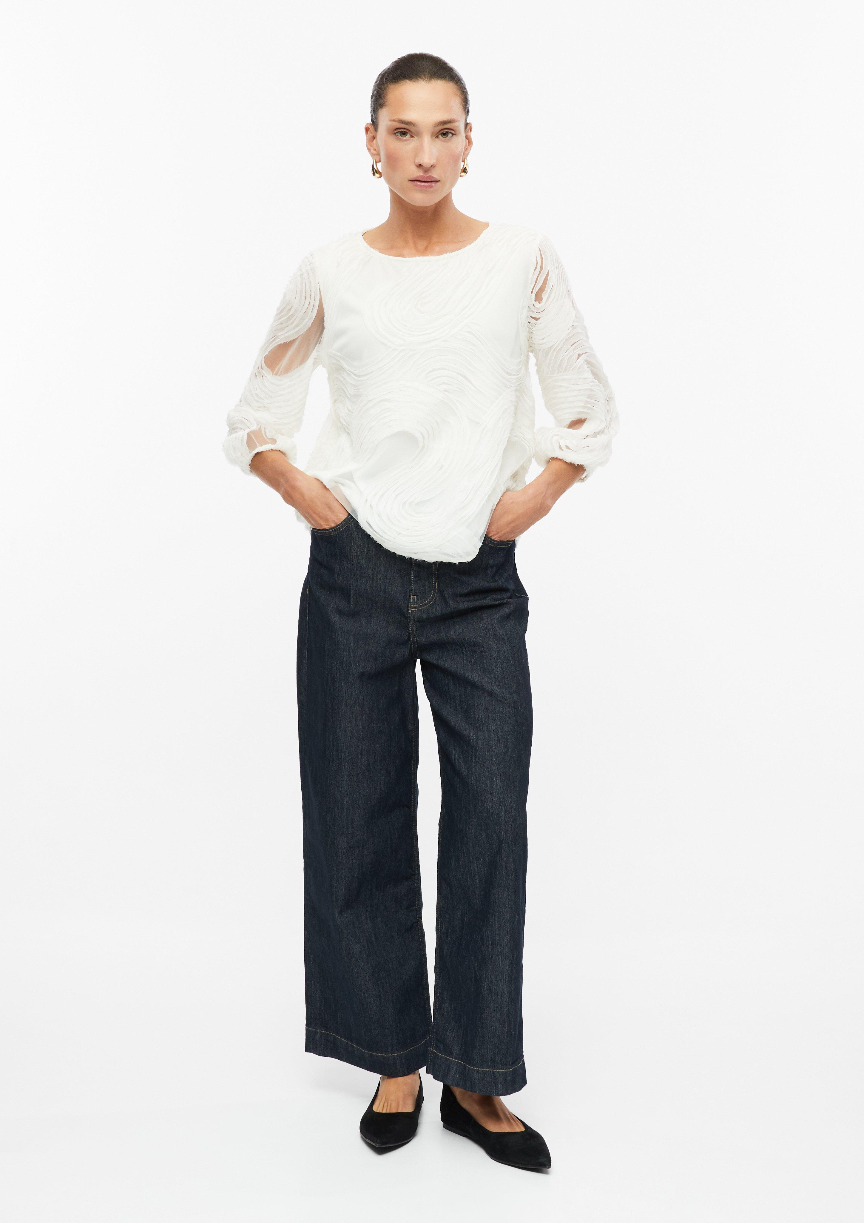 Damen Bluse mit Chiffon-Wellen-Muster in creme von s.Oliver BLACK LABEL