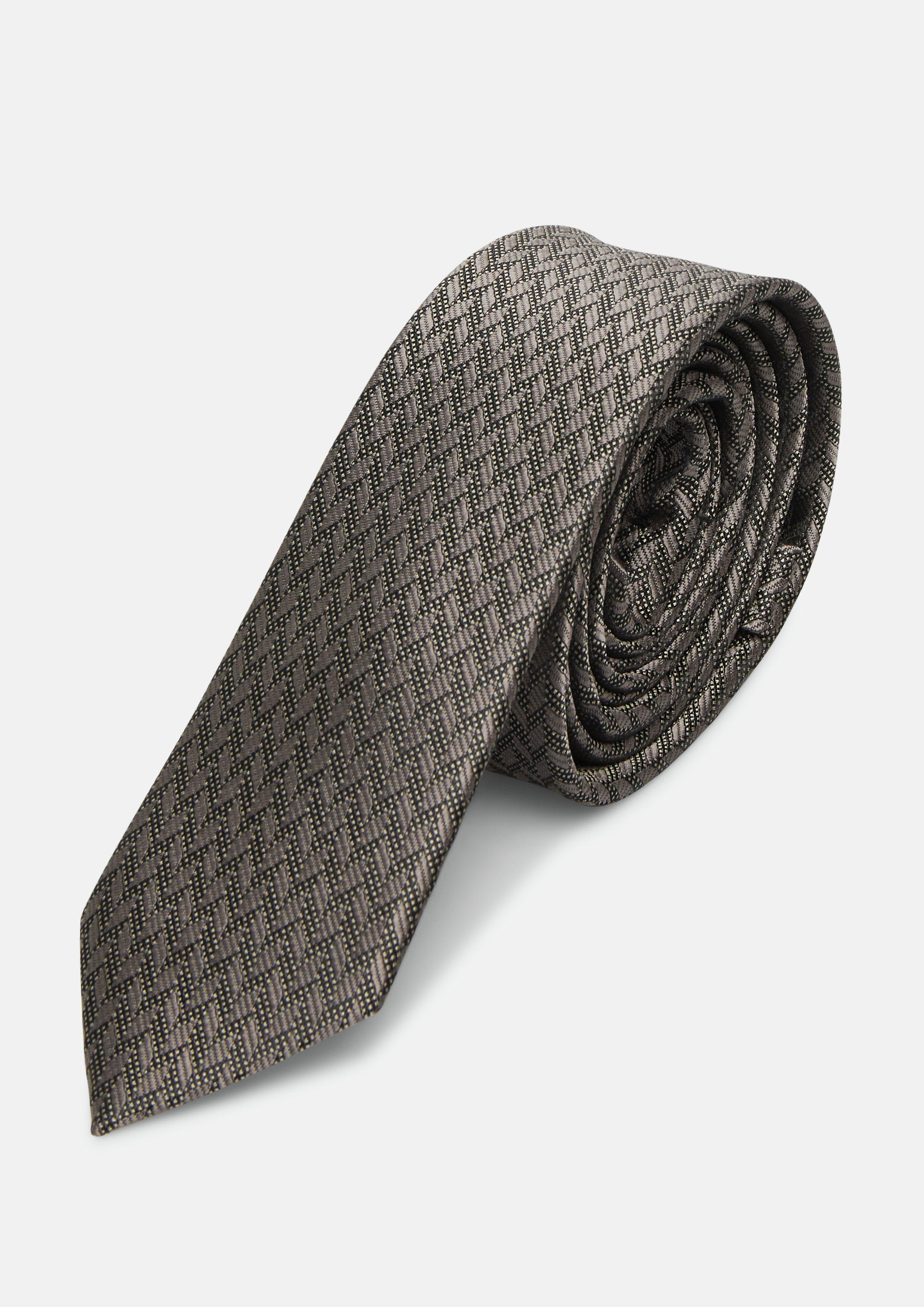 Herren Krawatte aus Jacquard mit Seidenanteil in grau von s.Oliver BLACK LABEL